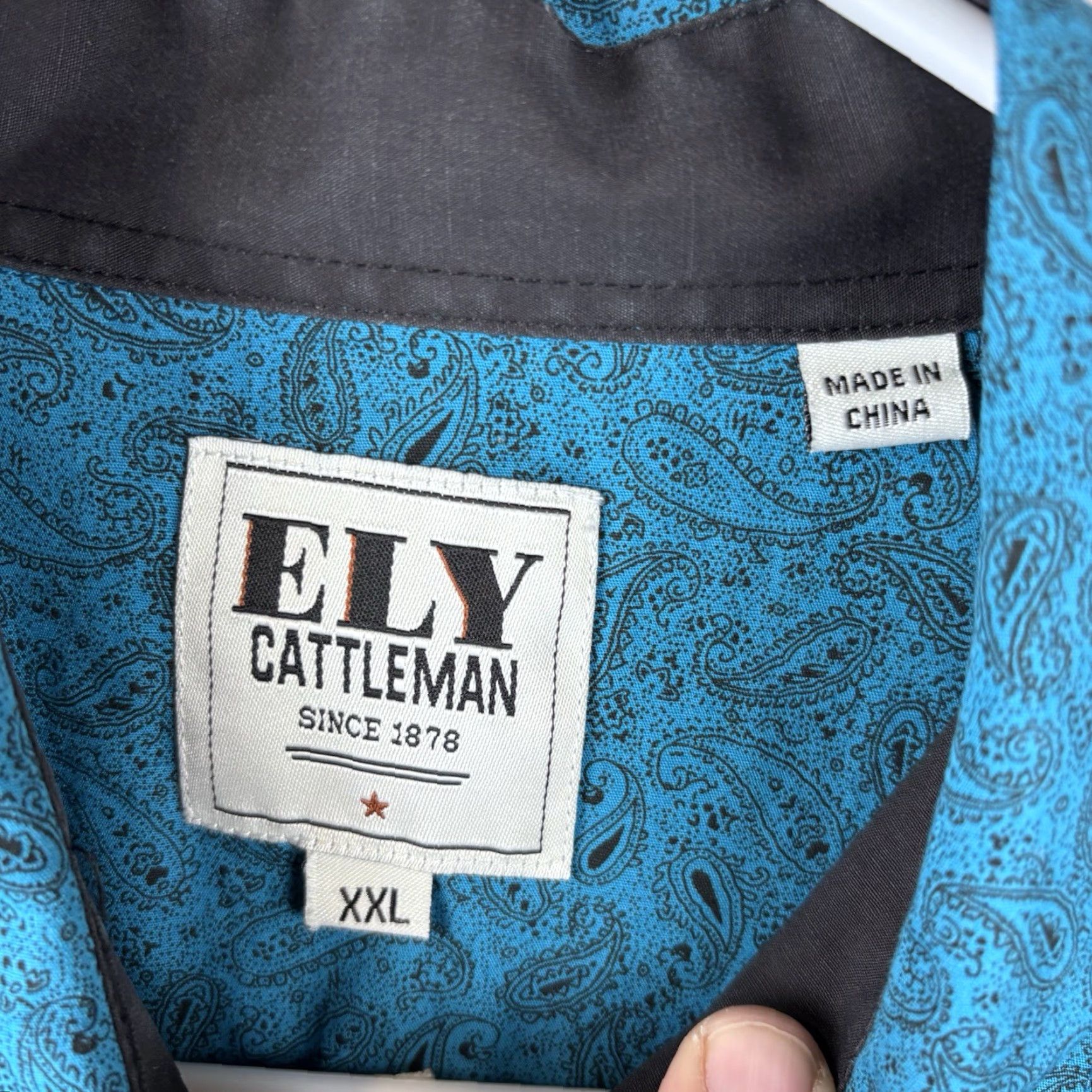 Vintage VINTAGE Ely Cattleman Pearl Snap Shirt Men 2XL Blue Black Paisley All Over Print Western Mens Size US XXL / EU 58 / 5 - 3 Thumbnail