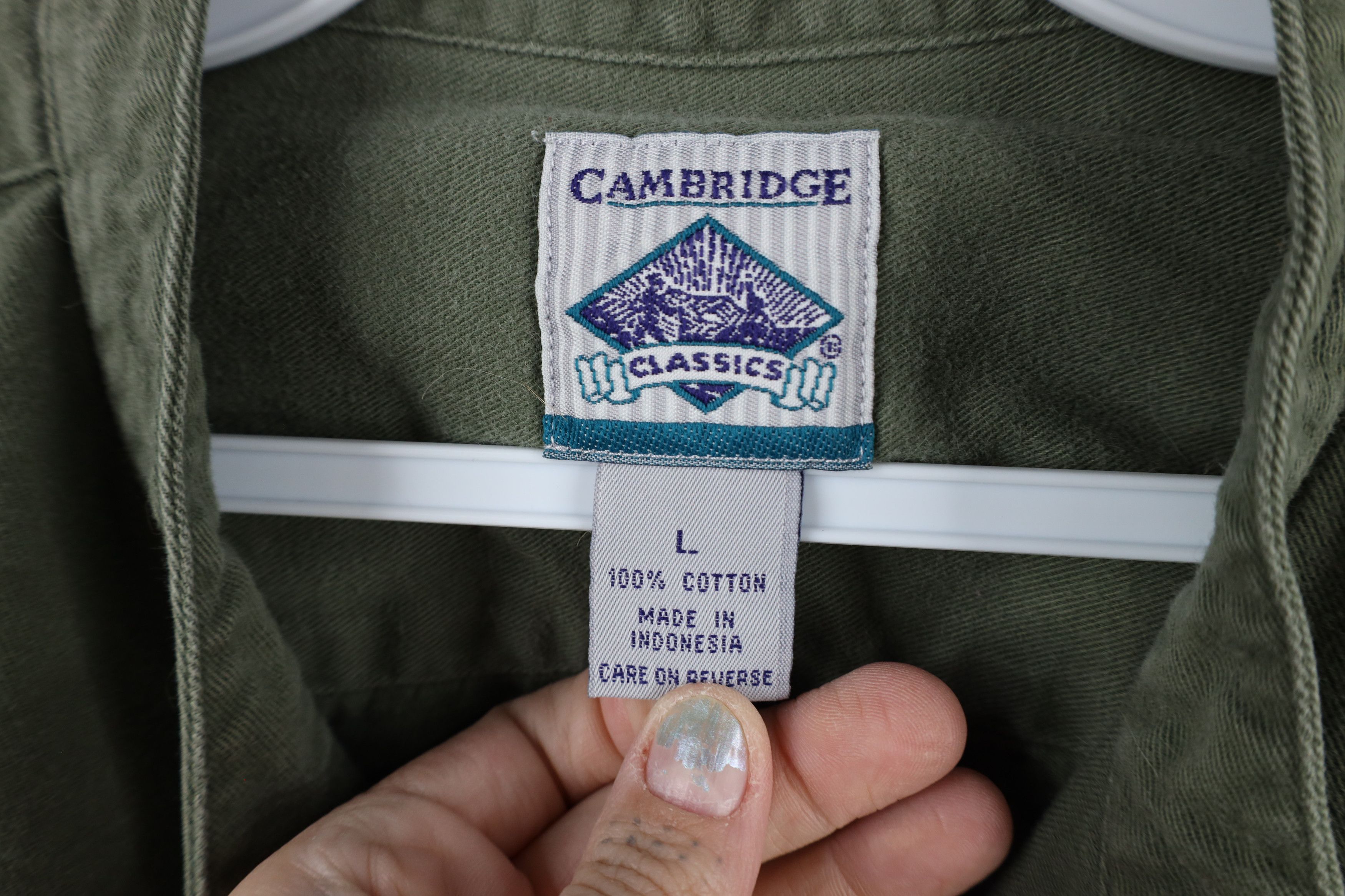 Vintage Vintage 90s Streetwear Cotton Twill Band Collar Button Shirt Size US L / EU 52-54 / 3 - 5 Thumbnail