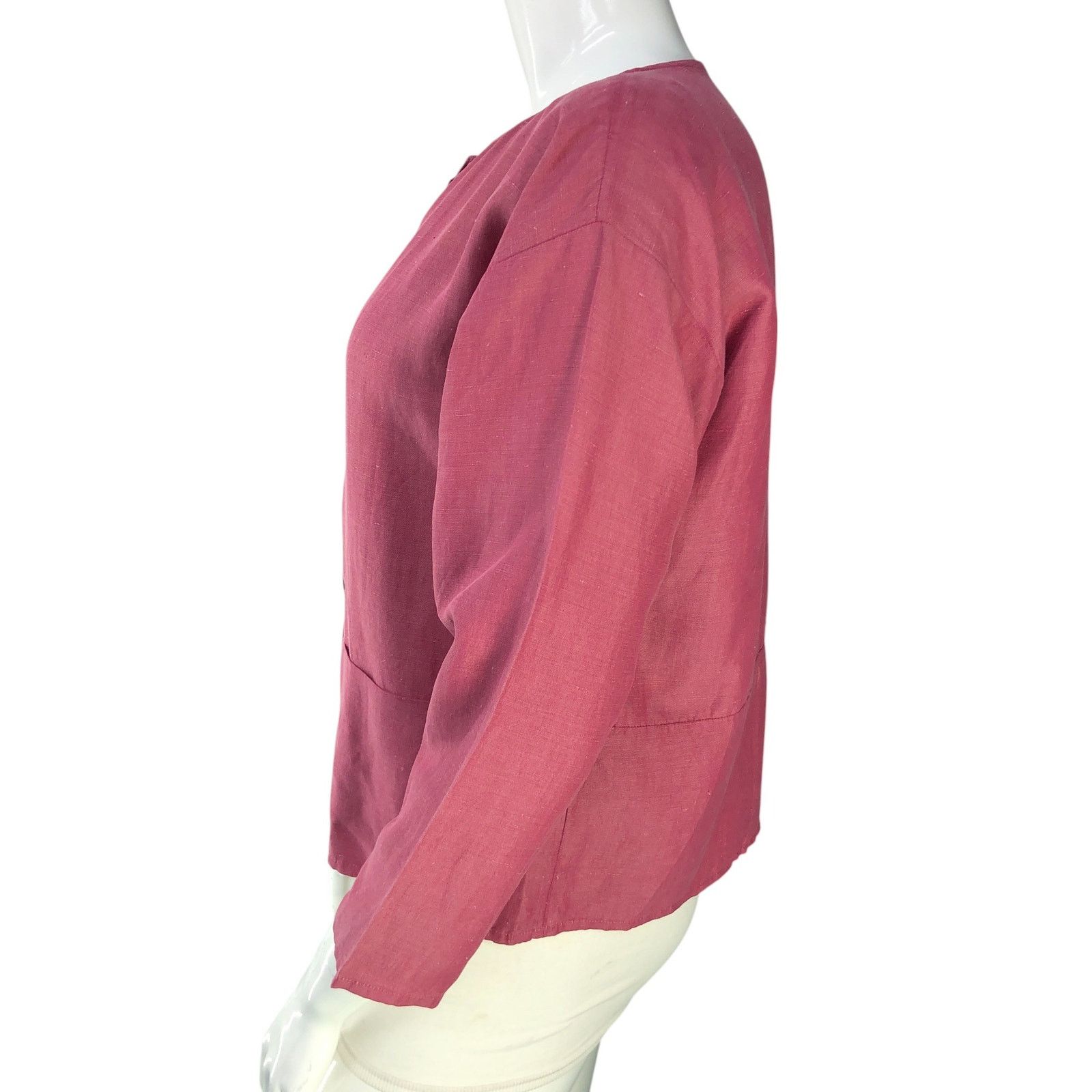 Eileen Fisher Eileen Fisher Size M Top Shirt Jacket Linen Silk POCKETS Size M / US 6-8 / IT 42-44 - 5 Thumbnail