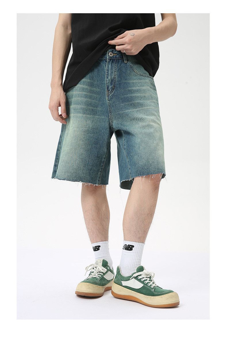 Vintage Men's Retro Distressed Raw-Hem Casual Denim Shorts Size US 32 / EU 48 - 1 Thumbnail