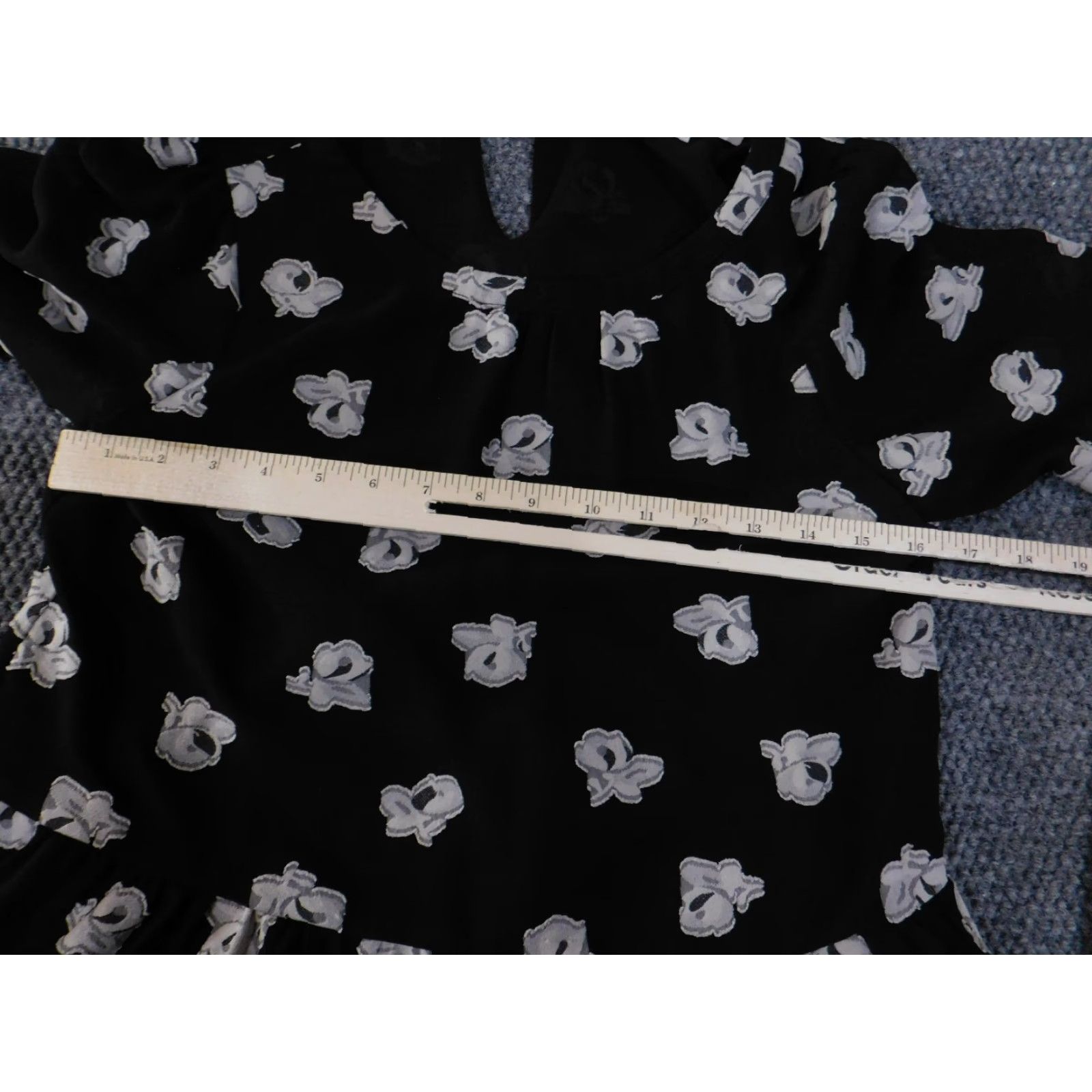 Ann Taylor Loft Ann Taylor Loft Blouse Shirt Womens XS Petite Black Floral Long Sleeve V-Neck Back Tie Casual Size XS / US 0-2 / IT 36-38 - 5 Thumbnail