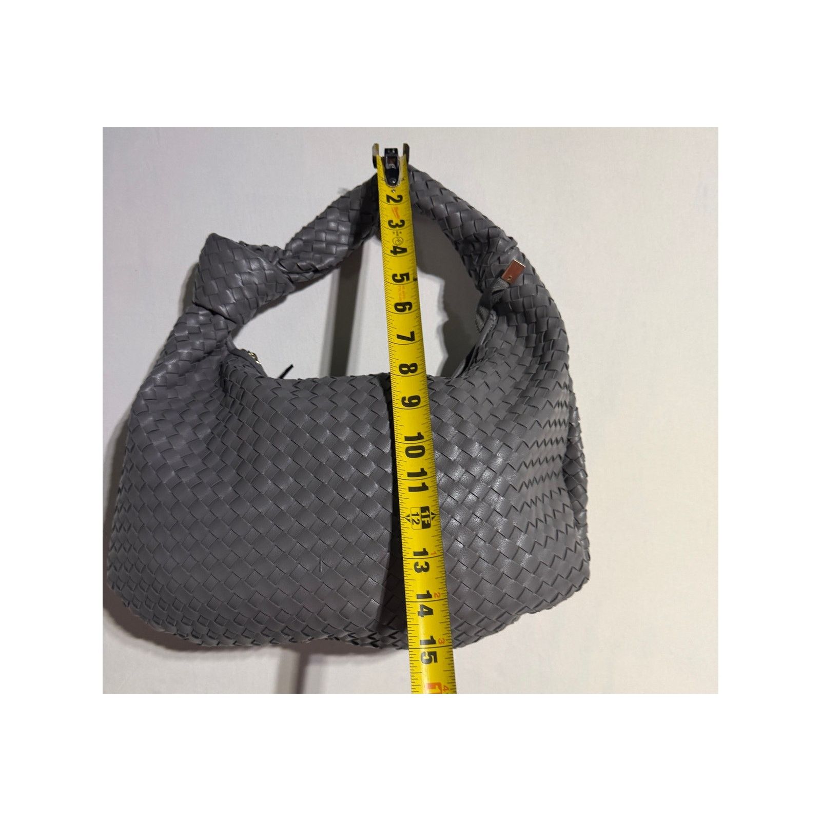 non GLITZY Gray Woven Hobo Bag Large Shoulder Purse Leather NWT Size ONE SIZE - 7 Thumbnail