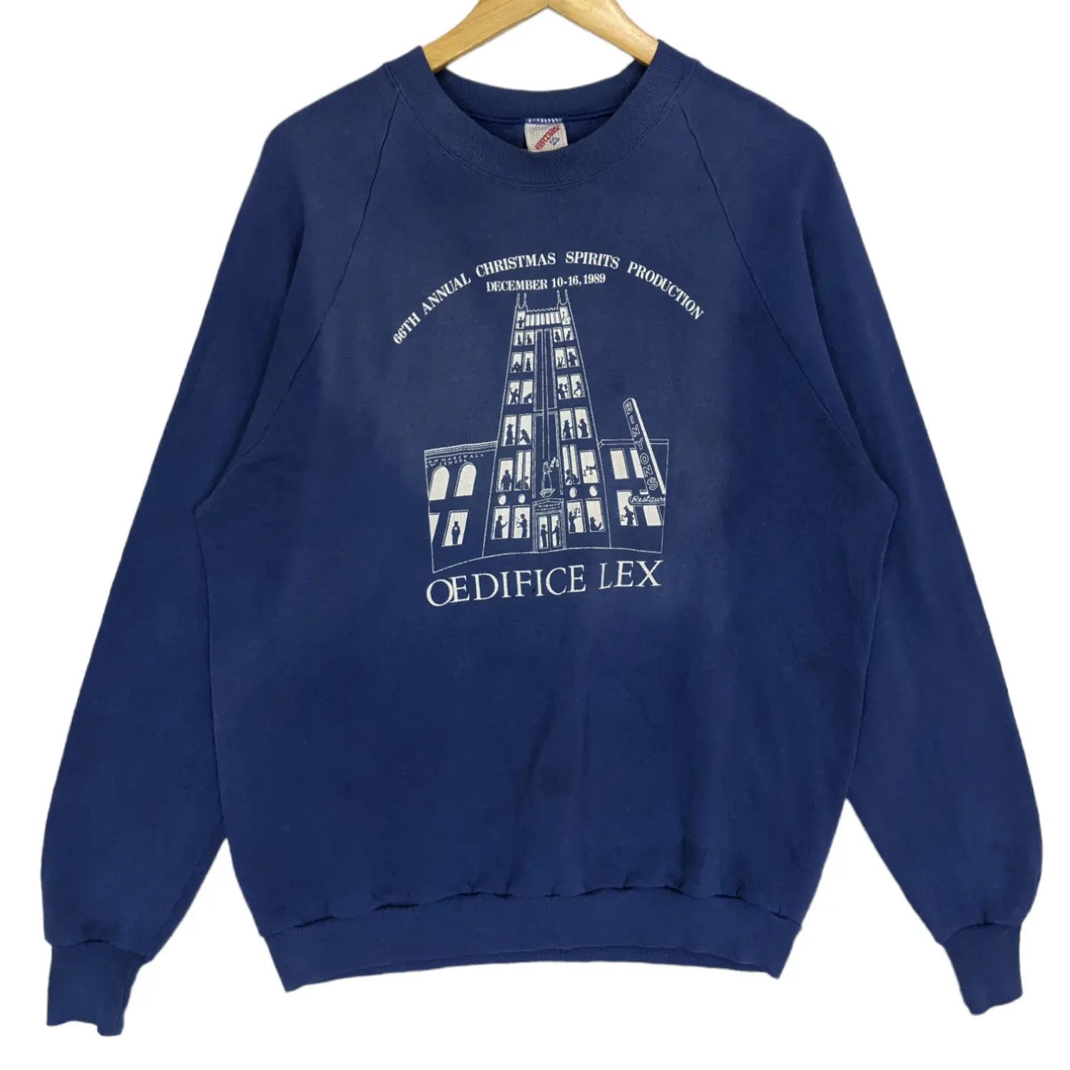 Edifice Japan Vintage 80's 1989 OEDIFICE LEX Christmas Spirits Sweatshirt Size US XL / EU 56 / 4 - 2 Thumbnail