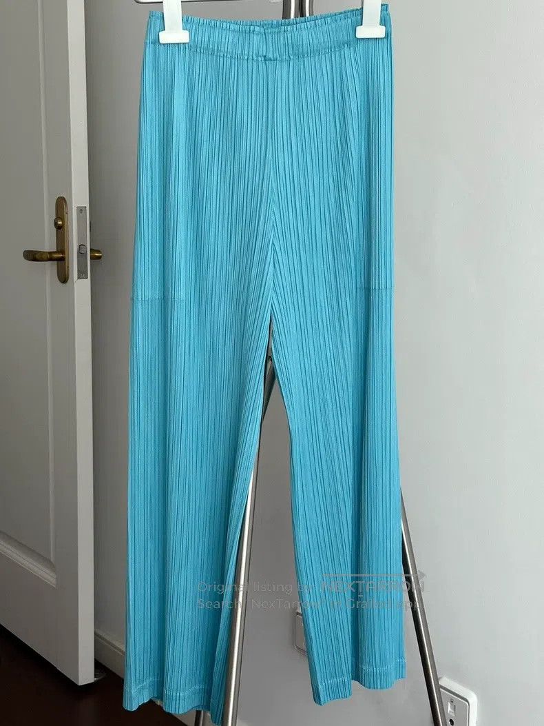 Issey Miyake Issey Miyake size:3 Blue Trousers Size 22" - 3 Thumbnail