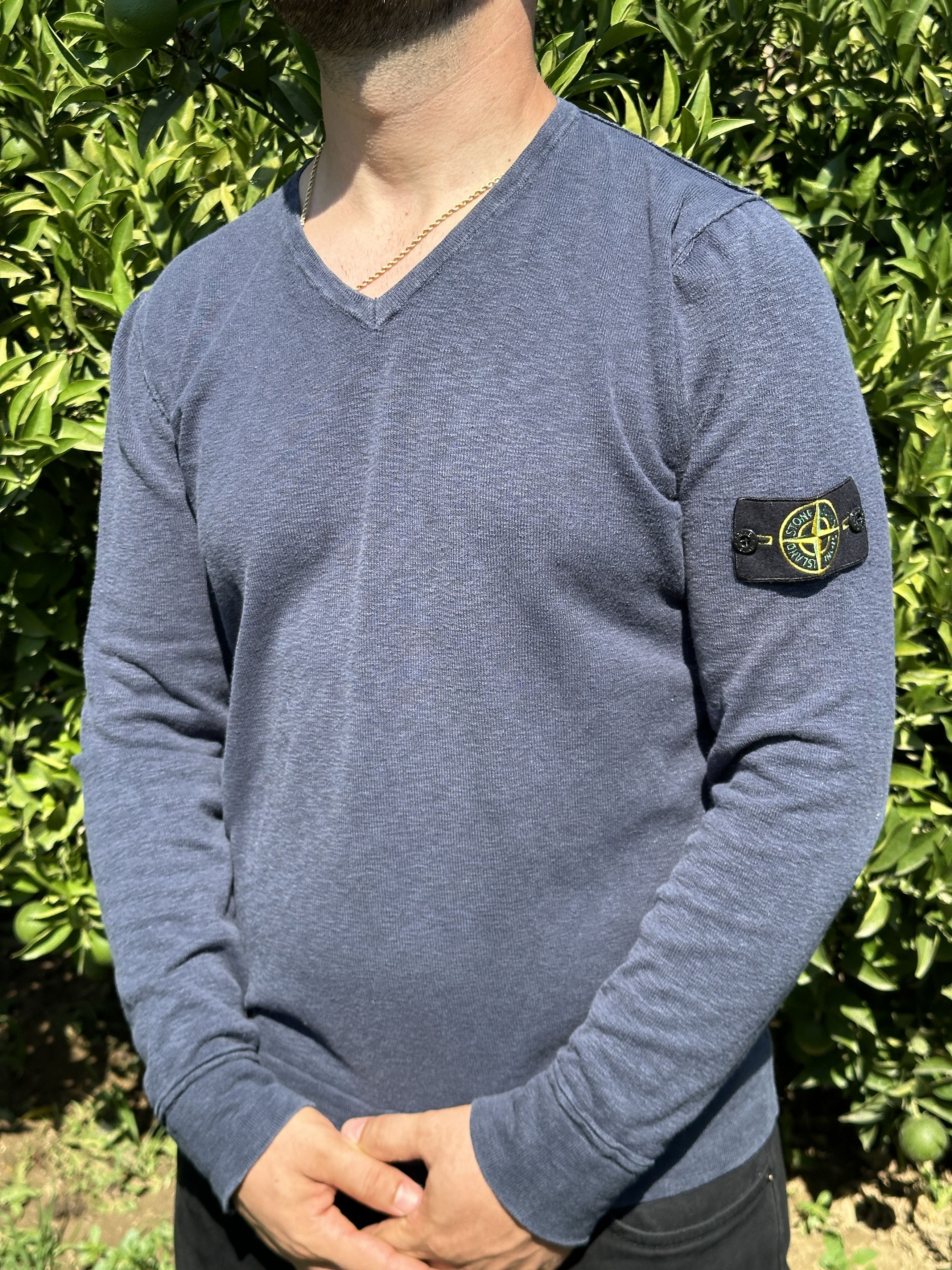 Stone Island Stone Island Light Pullover V-Neck Sweater Size XL Size US XL / EU 56 / 4 - 7 Thumbnail