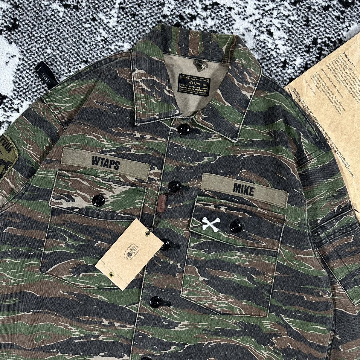 Wtaps WTAPS BUDS LS 02 SHIRTS COTTON TWILL TIGER STRIPE | Grailed