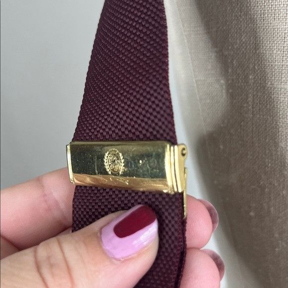 Tommy Hilfiger Tommy Hilfiger Maroon Elastic Adjustable Leather Suspenders Size ONE SIZE - 5 Thumbnail
