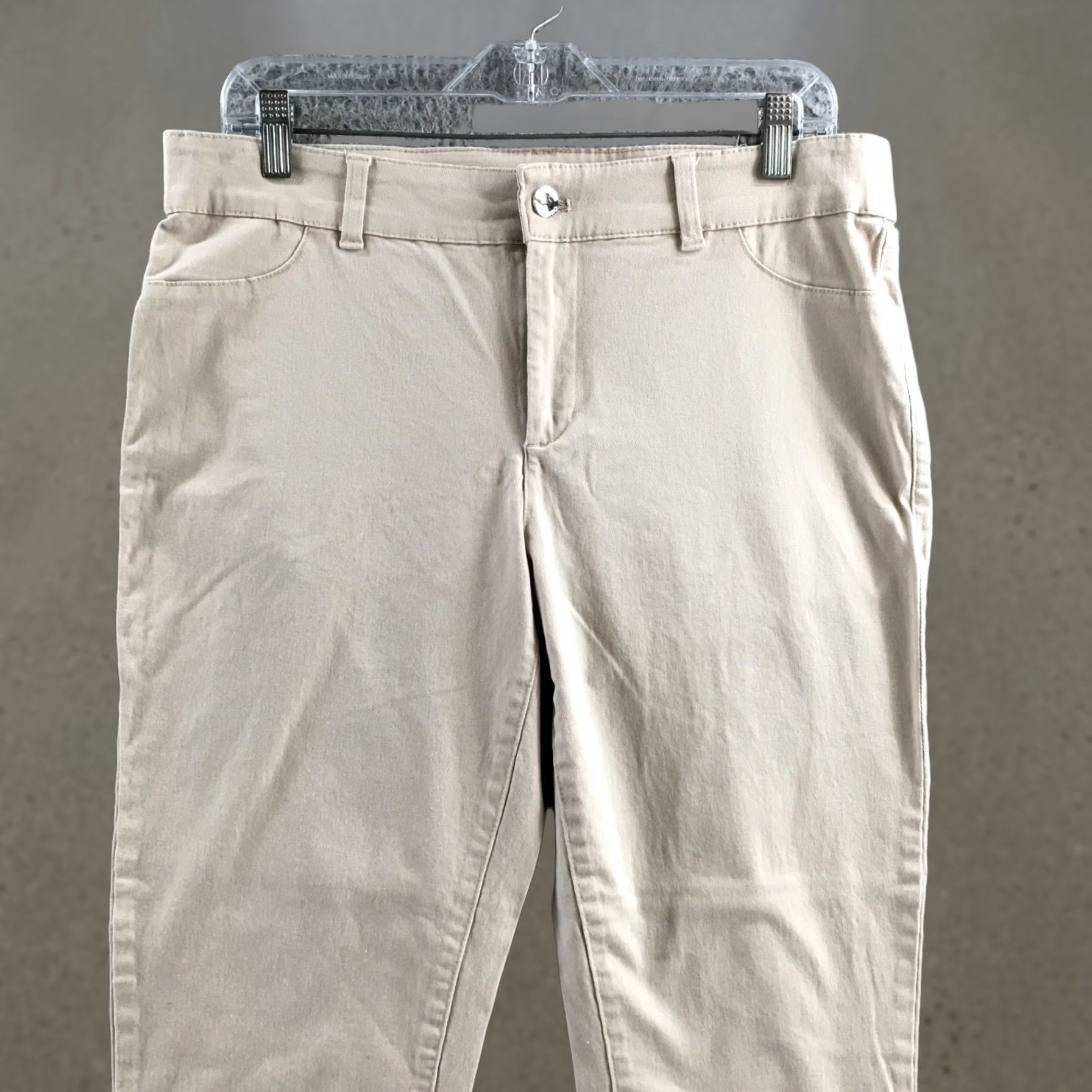 Calvin Klein Calvin Klein Pants 10 Khaki Stretch Skinny Chino Regular Fit Zip Fly Womens Size 32" / US 10 / IT 46 - 1 Thumbnail