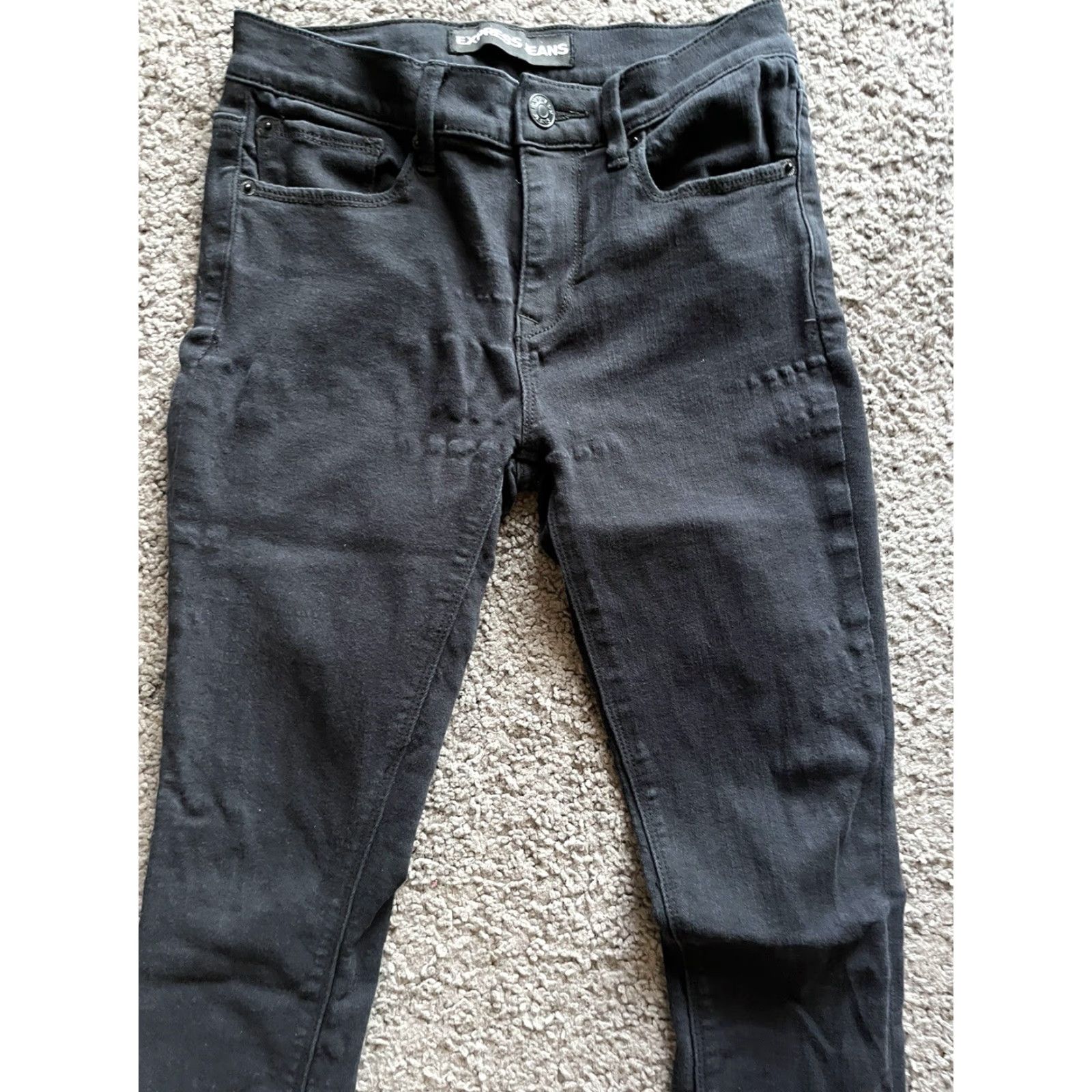 Express Express Jeans Legging Black Womens 4 Regular 30in Denim Cotton Blend Zip Button Pockets Stretch Modern 90s? Size 27" / US 4 / IT 40 - 2 Thumbnail
