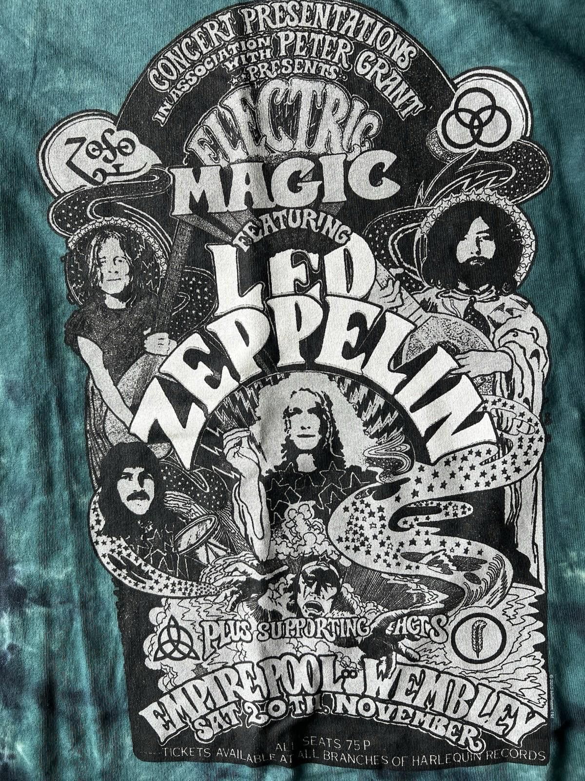 Designer Led Zeppelin Shirt Men Medium Tie Dye Tee NWOT Size ONE SIZE - 3 Thumbnail