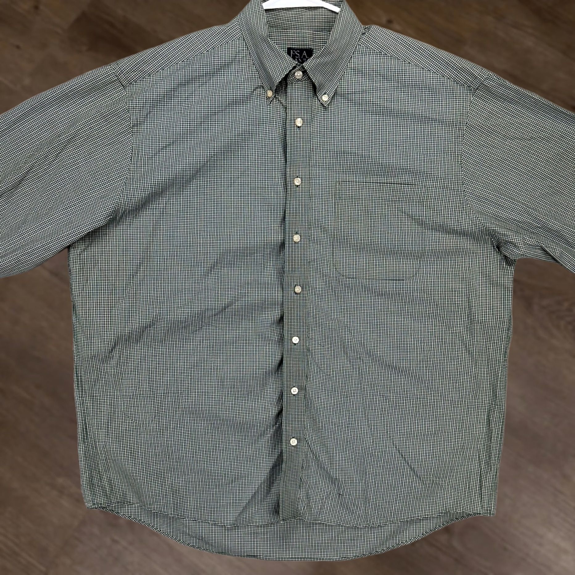 Jos. A. Bank Jos. A. Bank Mens Button Down Shirt XL Green Plaid Long Sleeve Pocket Casual Size US XL / EU 56 / 4 - 1 Thumbnail