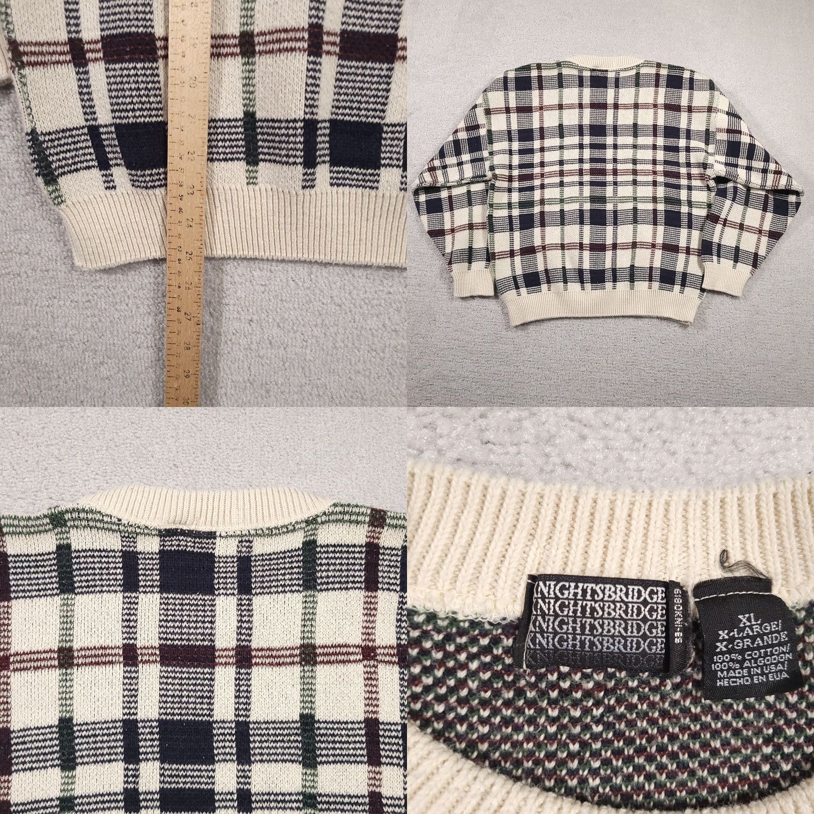 Vintage VINTAGE Knightsbridge Sweater Mens XL Knit Grandpa Cosby Y2K Plaid Made In USA Mens Sweater Size US XL / EU 56 / 4 - 8 Thumbnail