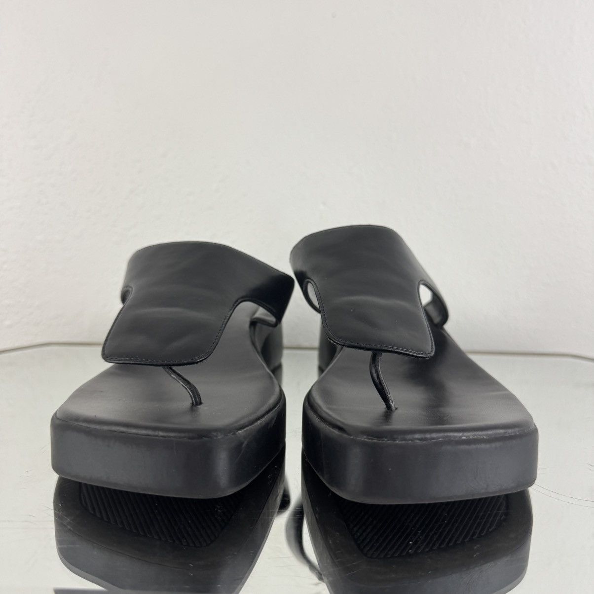 Faded Glory FADED GLORY Y2K 90s Black Faux Leather Platform Sandals Size US 8.5 / IT 38.5 - 8 Thumbnail