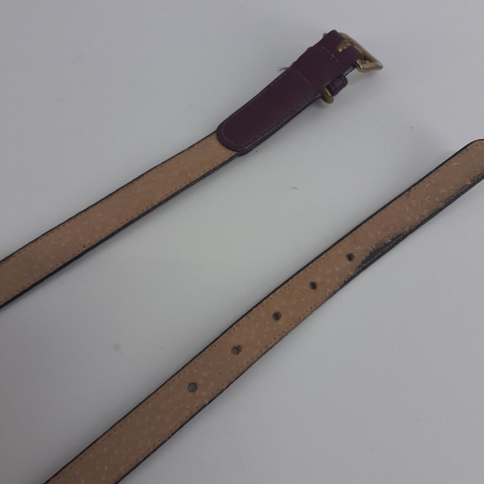 Dockers Docker's Red Burgundy Gold tone Buckle Hand Crafted USA Belt Size ONE SIZE - 5 Thumbnail