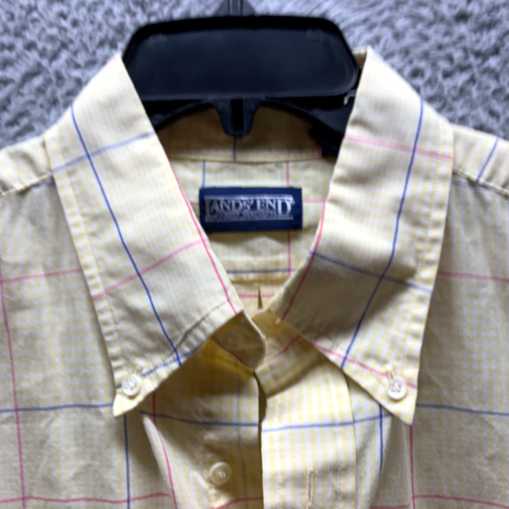 Lands' End VINTAGE Lands' End Shirt Adult Large 16.5 Yellow Button Up Casual Cotton Mens Size US XL / EU 56 / 4 - 6 Thumbnail