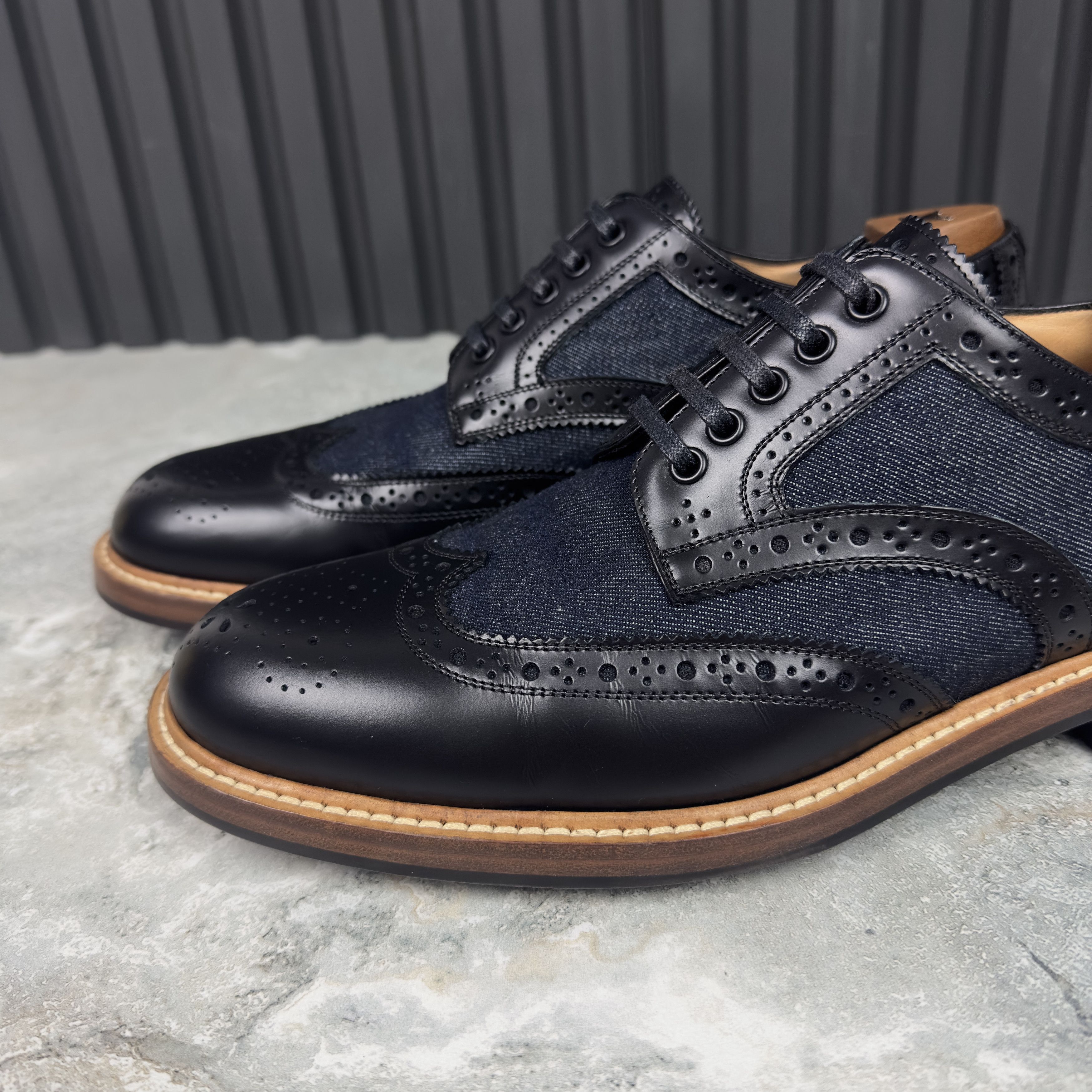 Louis Vuitton Louis Vuitton Voltaire Wingtip Derby Denim Leather Size US 9 / EU 42 - 13 Thumbnail