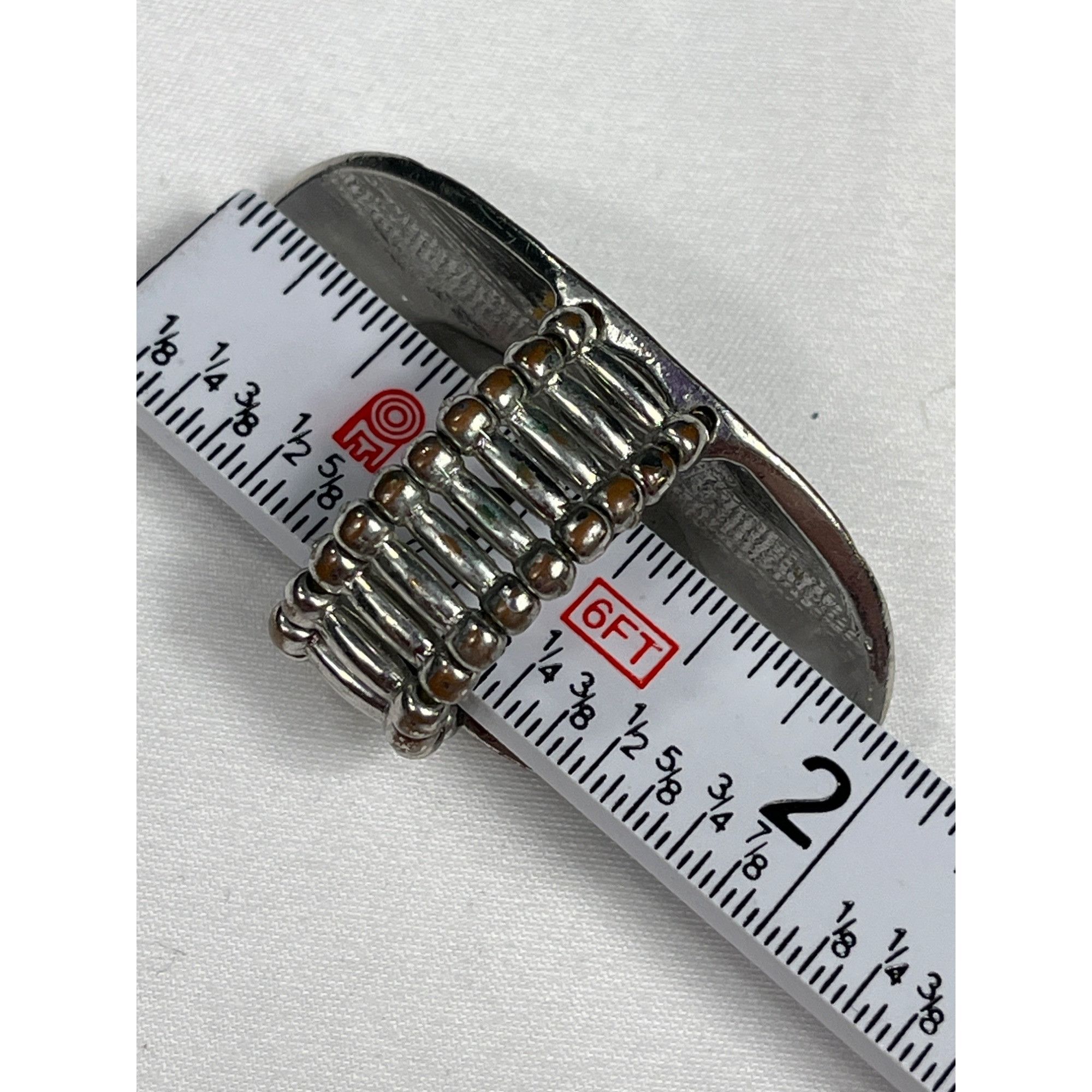 Other Wide Oval Silver Statement Ring SKU 032 With Sparkling Cente Size ONE SIZE - 4 Thumbnail