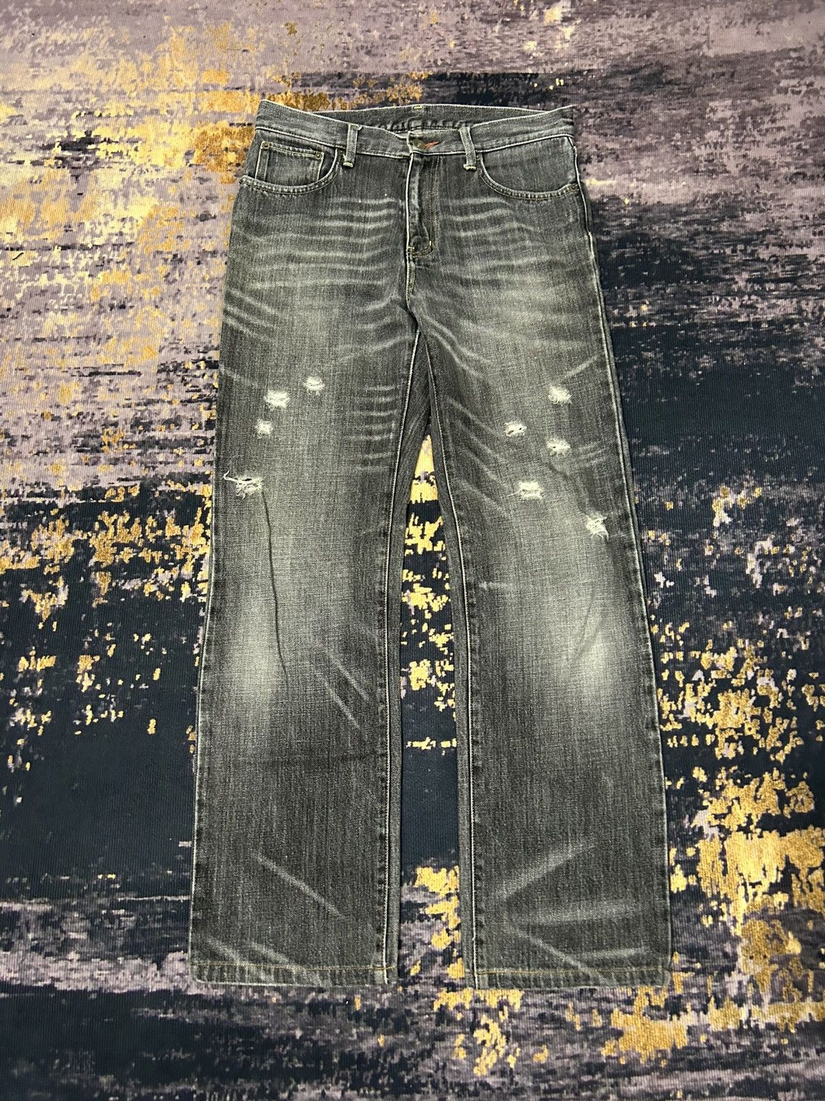 Uniqlo Vintage Uniqlo Distressed Clawmark Jeans Size US 31 - 4 Thumbnail