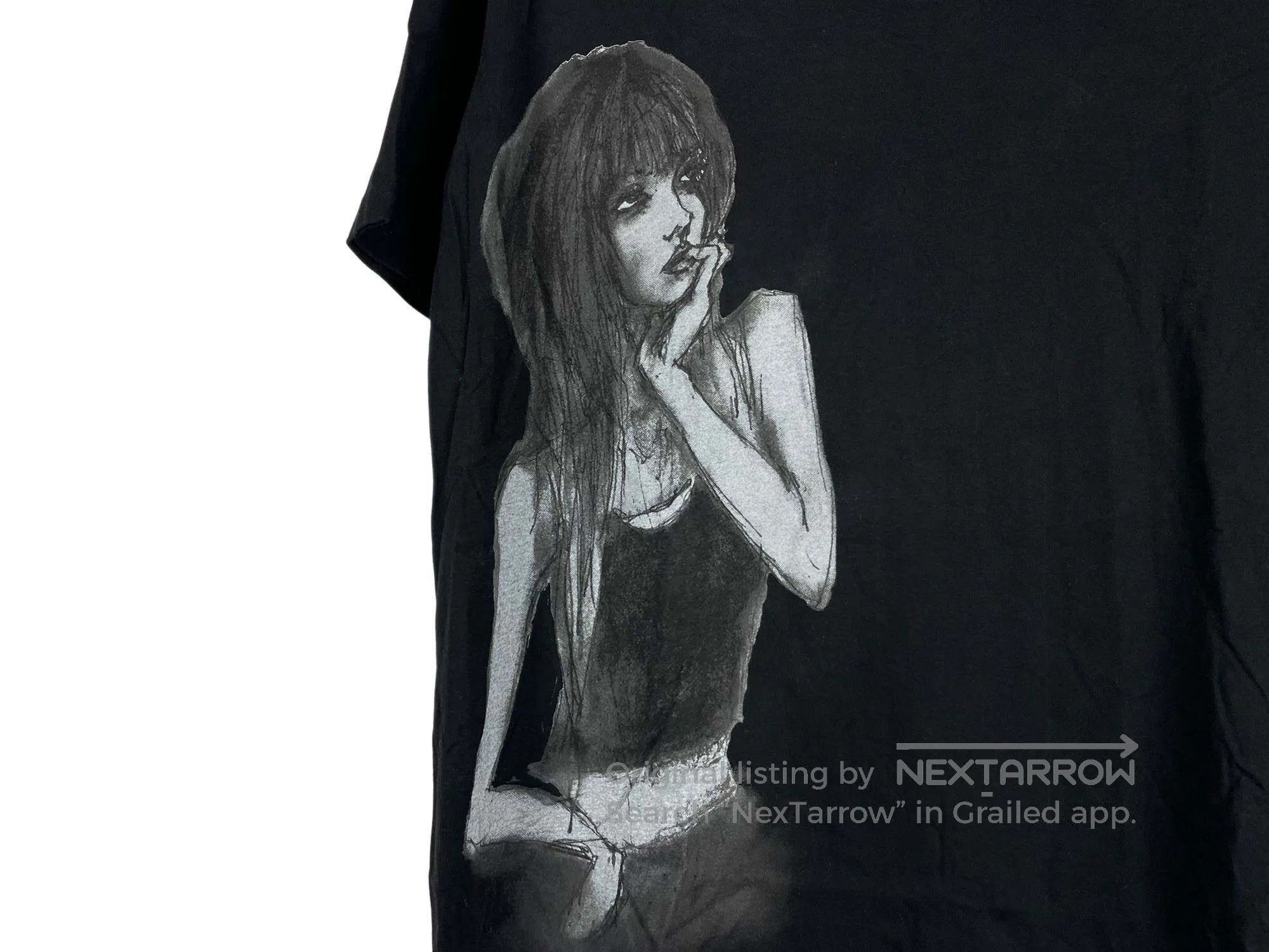 Yohji Yamamoto YOHJI YAMAMOTO Sketch Girl Portrait Cotton Short Sleeve Size US L / EU 52-54 / 3 - 5 Thumbnail