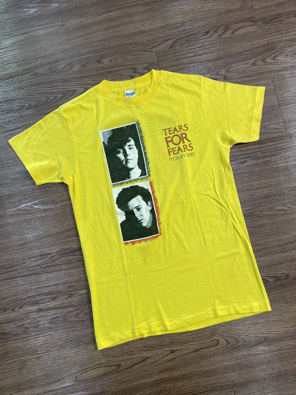 image of Band Tees x Tour Tee Vintage Tears For Fears Usa Tour 1985 Tee in Yellow, Men's (Size XS)