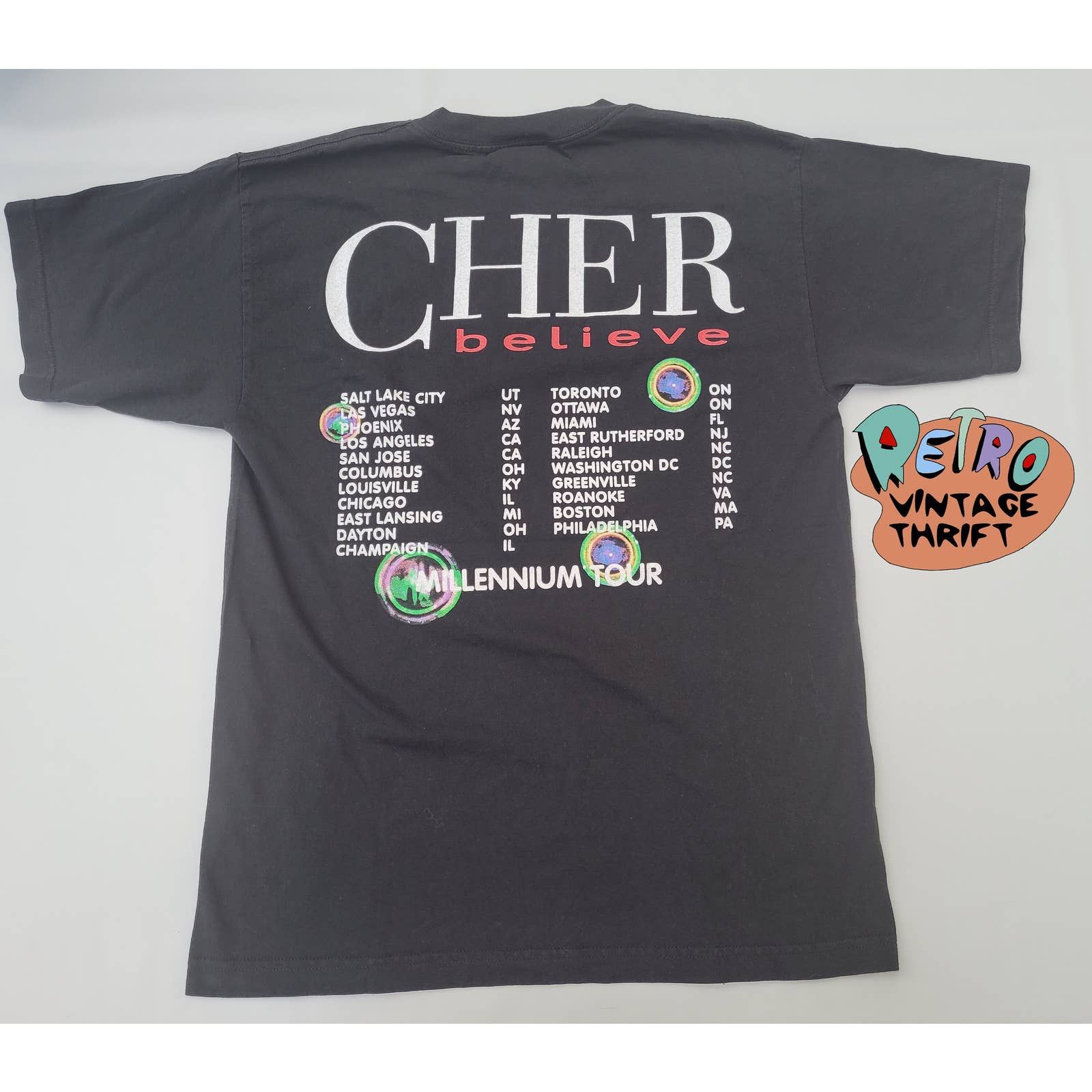Giant × Vintage Y2K Cher Believe Millennium Tour Bubbles tee shirt LG Size US L / EU 52-54 / 3 - 2 Thumbnail