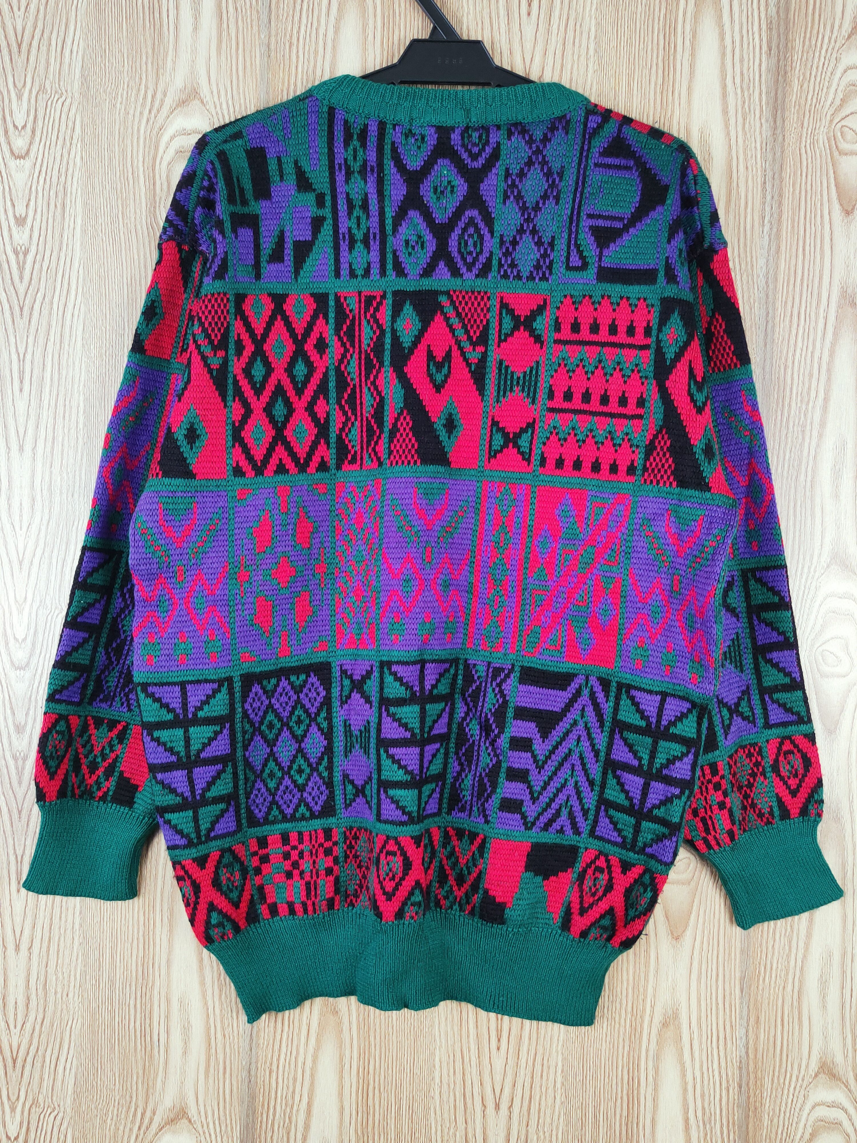 Japanese Brand × Vintage Aderos Green Red Knitwear Sweatshirts #W307 Size US L / EU 52-54 / 3 - 7 Thumbnail