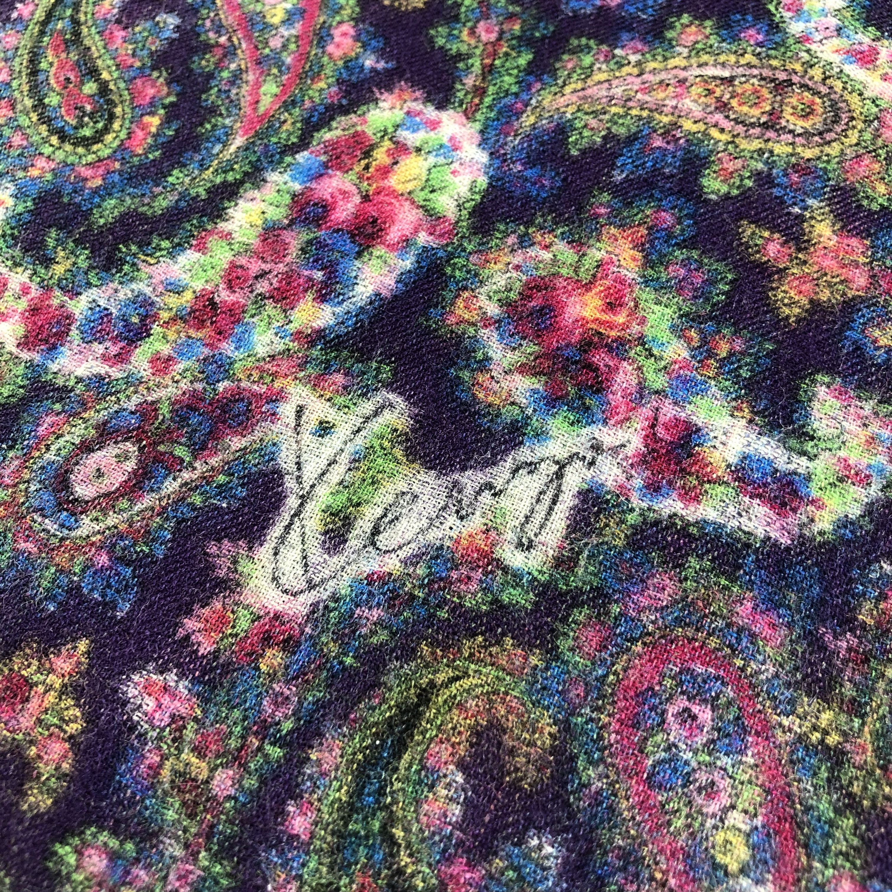 Kenzo Kenzo Paisley Wool Stole Scarf Muffler Neckwear V2078 Size ONE SIZE - 4 Thumbnail