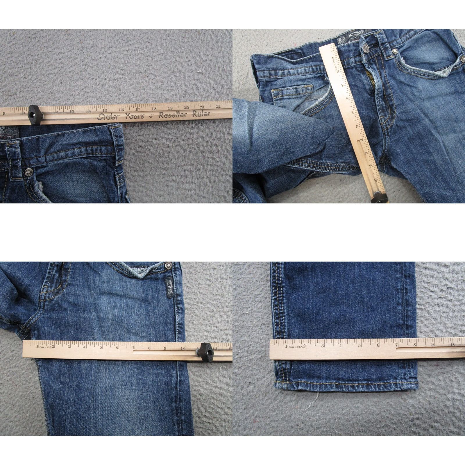 Silver Jeans Co. VINTAGE Silver Jeans Gordie Straight Leg Jeans 5-Pocket Mens 31x32 Blue Denim Read Missing Pockets Size US 31 - 8 Thumbnail