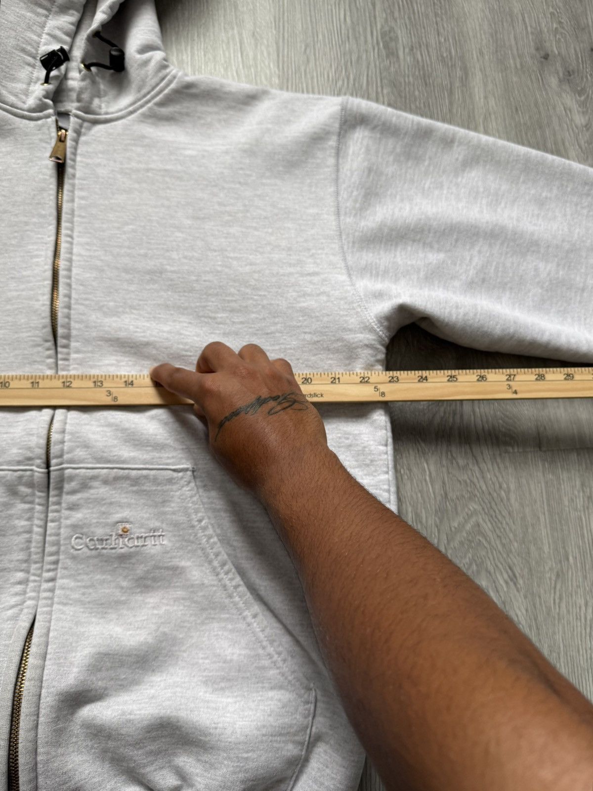 Carhartt Vintage Carhartt Grey Thermal Lined Zip Hoodie - Sz Medium Size US M / EU 48-50 / 2 - 5 Thumbnail