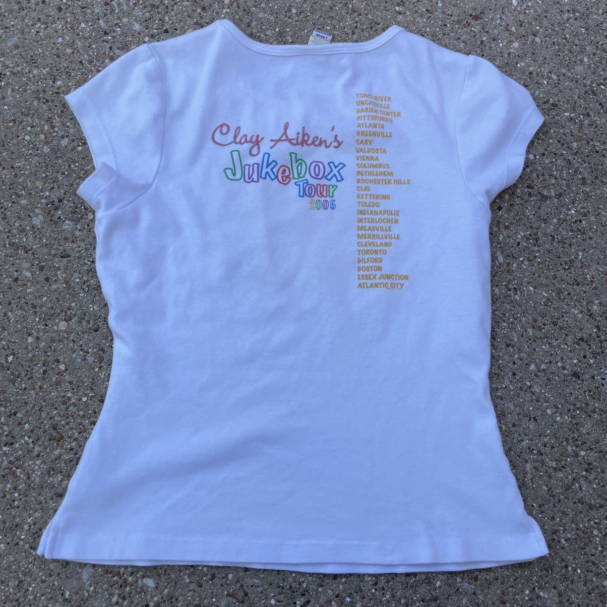 Other Vintage 2005 Clay Aiken Jukebox Tour Women's Baby Tee Size L / US 10 / IT 46 - 2 Thumbnail