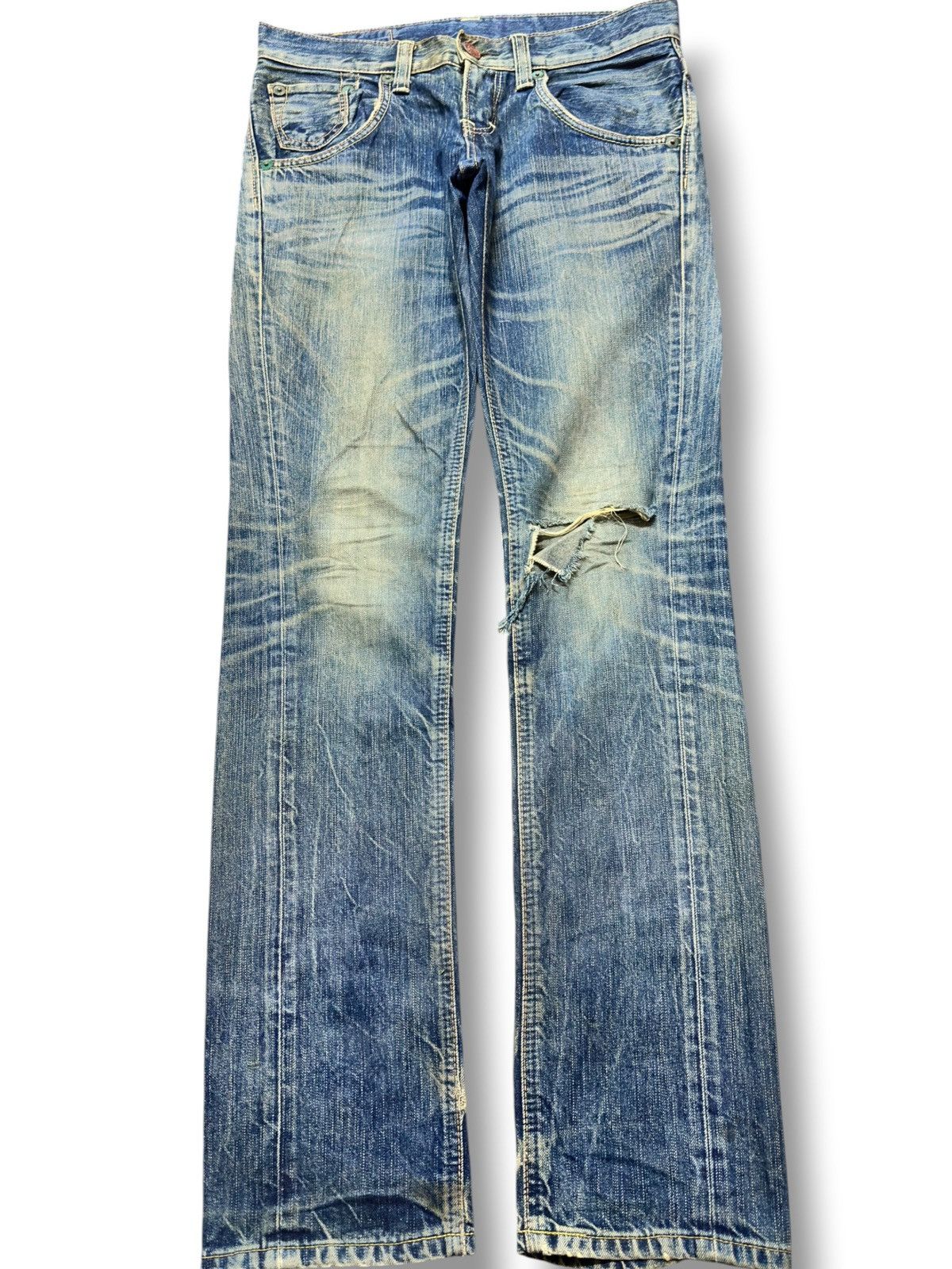 Edwin Vintage Edwin Blue Trip Mudwash Slim Fit Distressed Denim Size US 31 - 1 Thumbnail