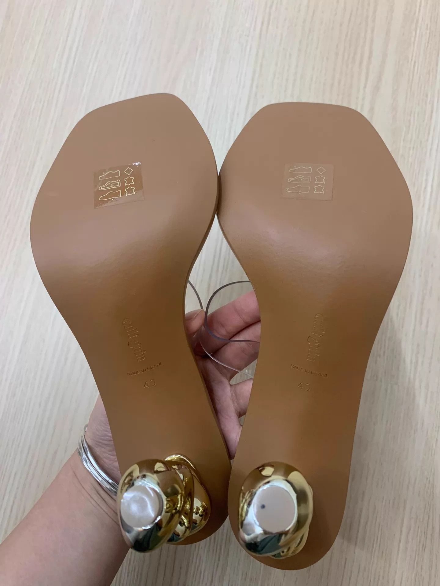 Cult Gaia Cult Gaia Gold Ball High Heel Slides 40 New Size US 9.5 / IT 39.5 - 4 Thumbnail