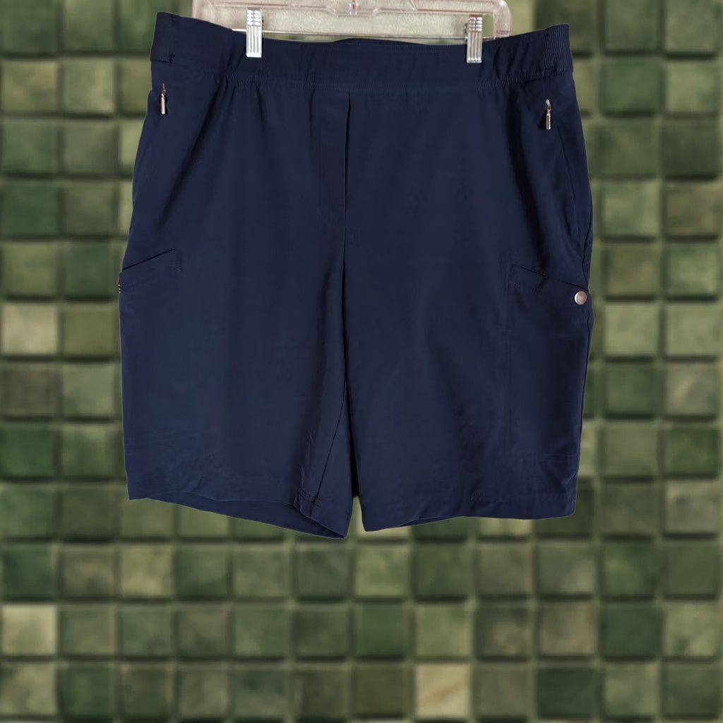Vintage Chico's Womens Cargo Shorts Navy Blue Pull On Size 3/US 16 9.75 inseam Active Size 38" / US 16 / IT 52 - 1 Thumbnail