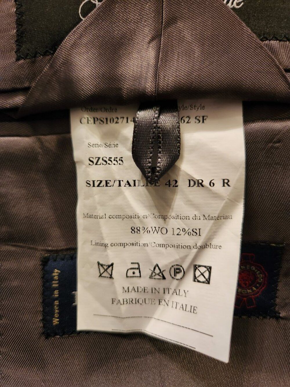 Ermenegildo Zegna ermenegildo Zegna men's 88%wool 12%silk suit 42R Size 42R - 3 Thumbnail