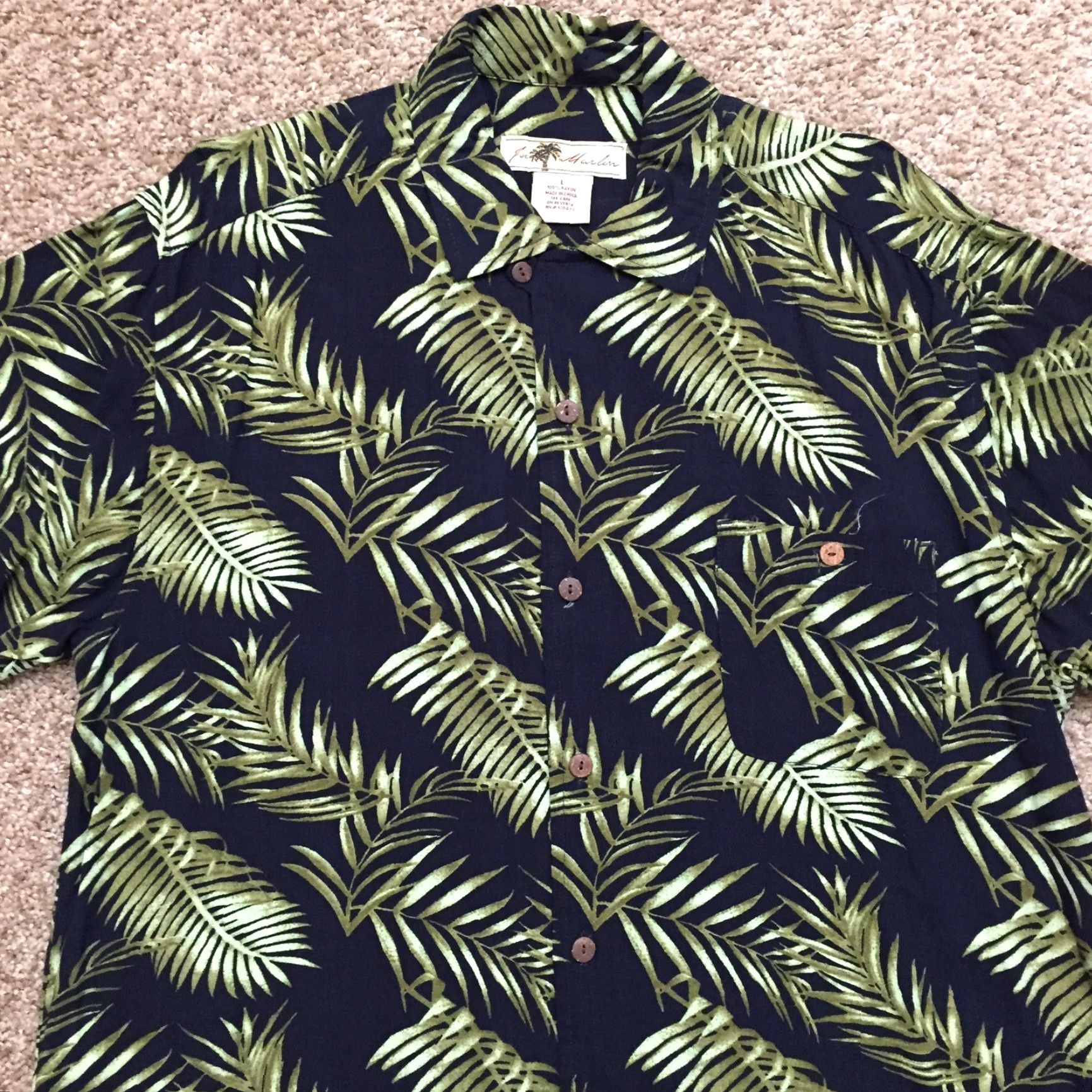 Vintage Joe Marlin Shirt Mens Large Black Floral Short Sleeve Button Up Size US L / EU 52-54 / 3 - 3 Thumbnail