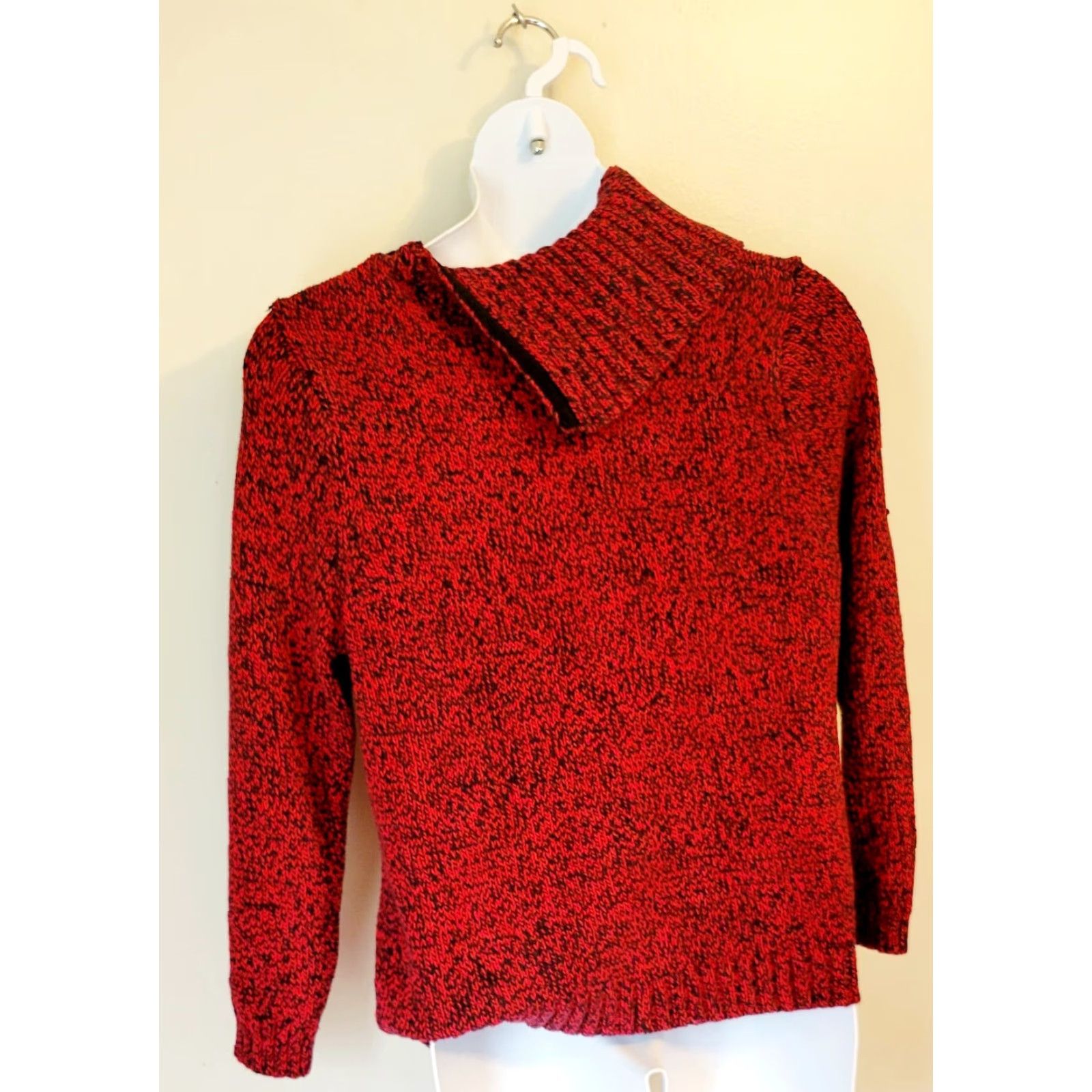 Chaps Chaps Sweater 2XL Women Knit Pullover Cowl Neck Red Black Long Sleeve Cotton Acrylic Plus Size Woman, Casual, Travel, Business Size XXL / US 16-18 / IT 52-54 - 3 Thumbnail