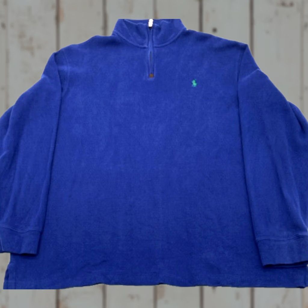 Ralph Lauren Polo Ralph Lauren 2XL Pullover Sweater 1/4 Zip Long Sleeve Blue 100% Cotton Mens Size US XXL / EU 58 / 5 - 1 Thumbnail