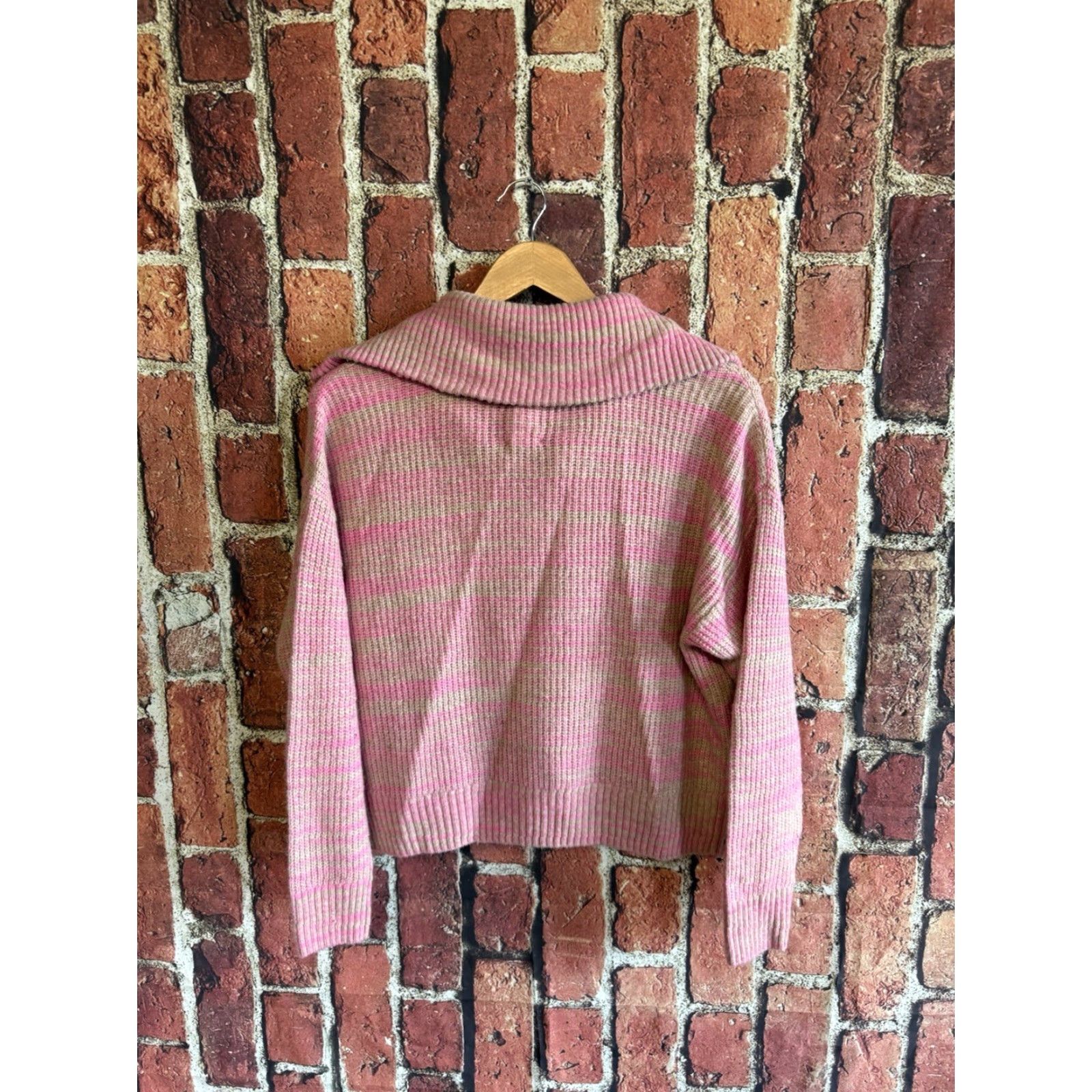Vintage Aerie Womens Pink Ribbed Knit Sweatshirt 1/4 Zip Pullover Size Small Size S / US 4 / IT 40 - 2 Thumbnail