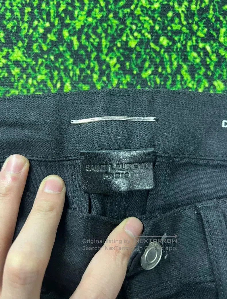 Saint Laurent Paris Saint Laurent Distressed Leather Zip Jeans. Size US 31 - 3 Thumbnail