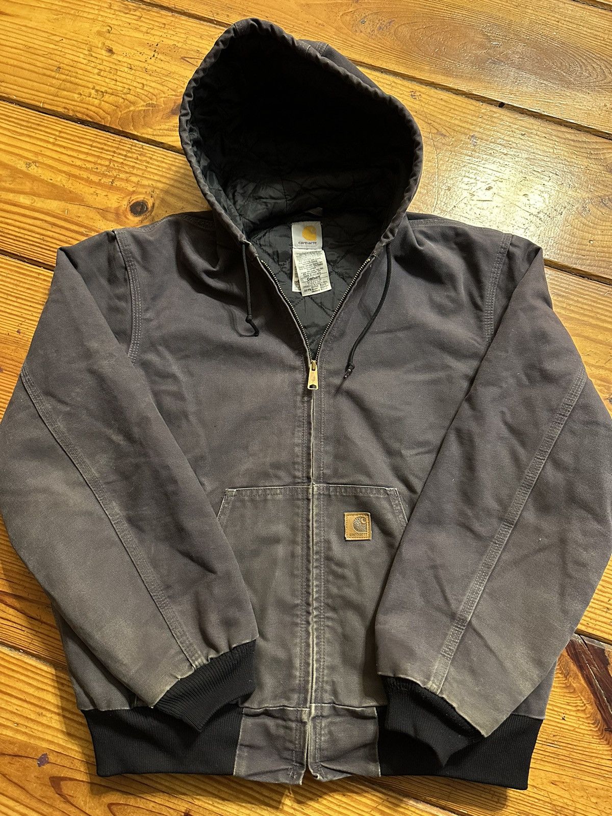 image of Petrel/dusty Blue Hooded Carhartt Jacket in Dust Blue, Men's (Size Medium)