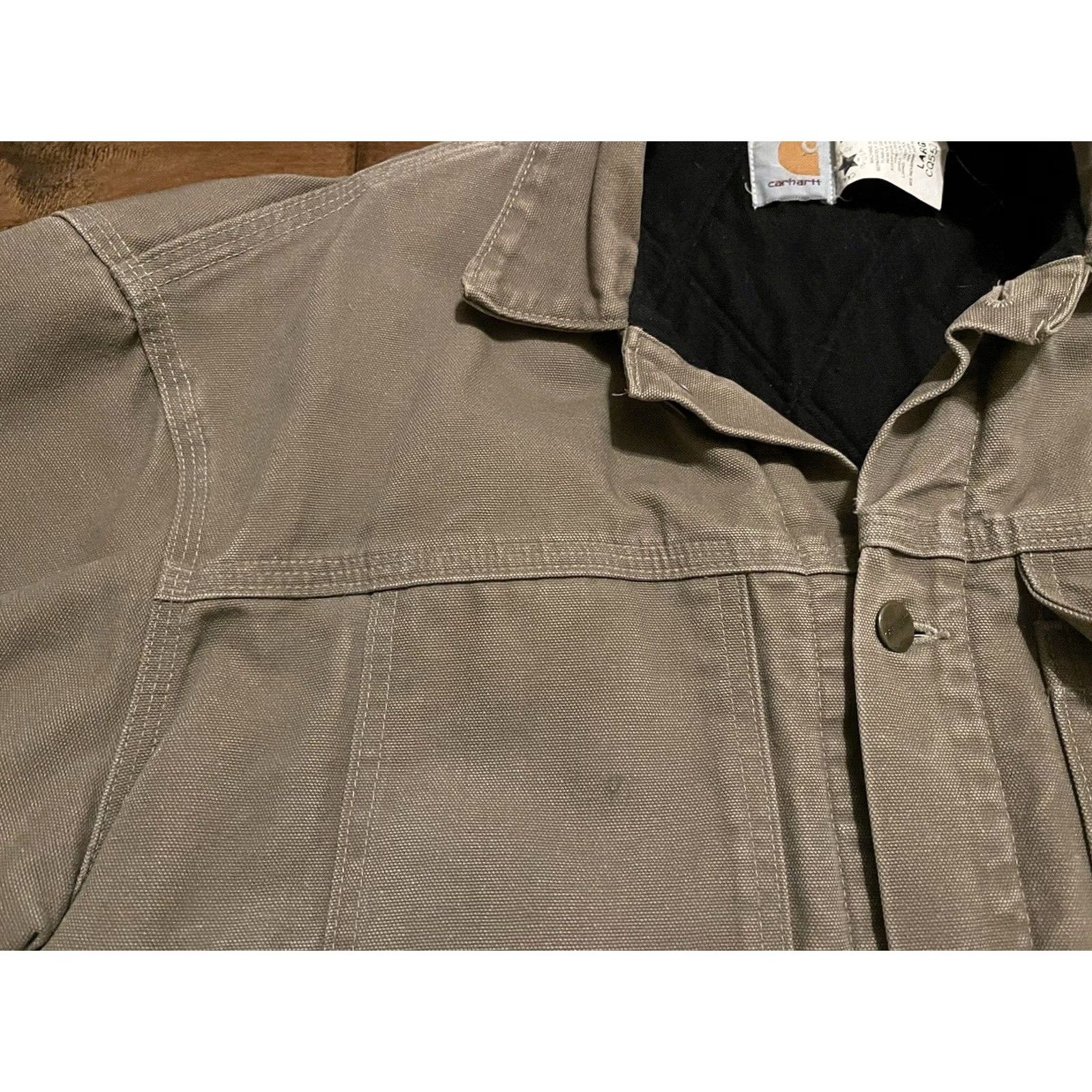 Carhartt VINTAGE Carhartt CQ5521 USA Duck Quilted Lined Button Coat Jacket Mens Large Beige Size US L / EU 52-54 / 3 - 7 Thumbnail