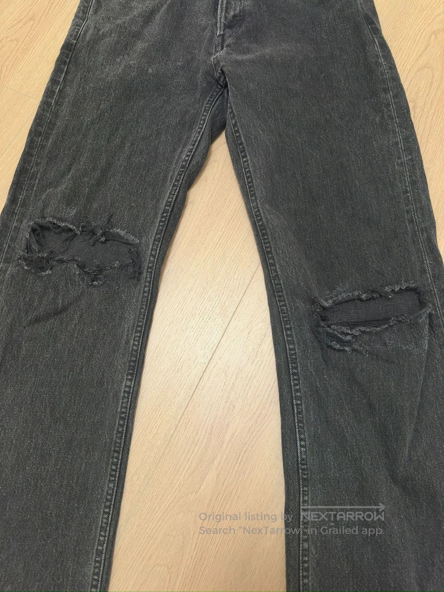 Celine CELINE Kurt Charcoal Washed Distressed Jeans. Size US 29 - 2 Thumbnail