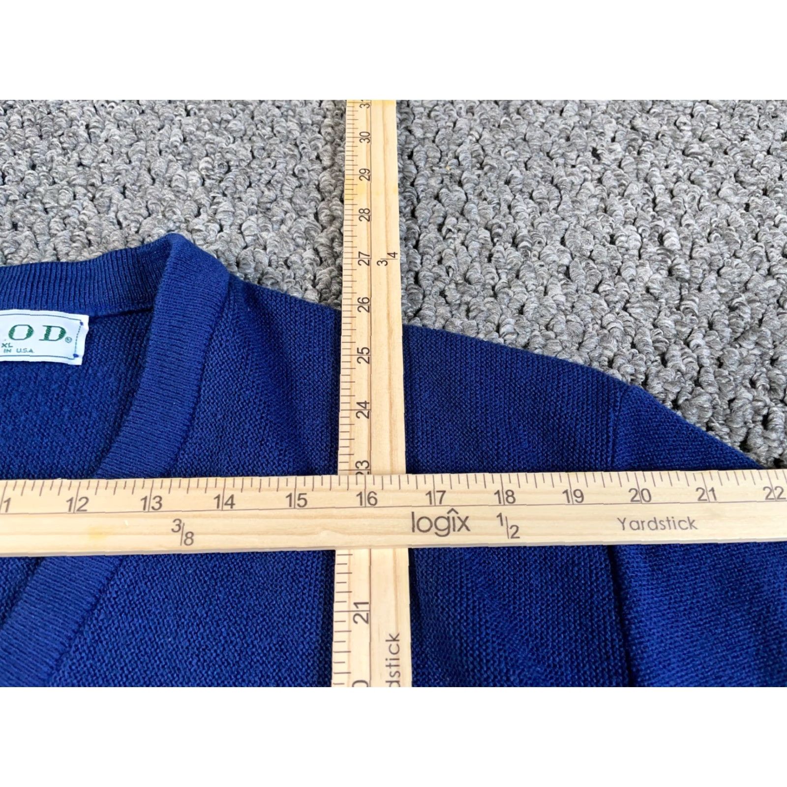 Izod VTG 80s IZOD V-Neck Sweater Adult XL Blue Lightweight Knit USA Made Preppy Size US XL / EU 56 / 4 - 6 Thumbnail