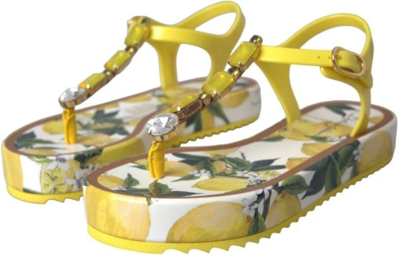 Dolce & Gabbana o1y0925 Ankle Strap Thong Sandals in Yellow Size US 4 / IT 34 - 3 Thumbnail