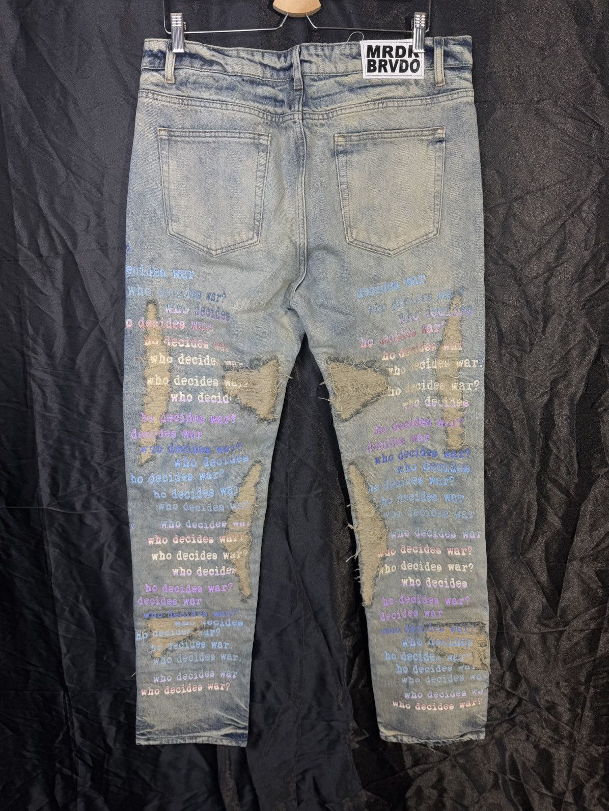 Who Decides War Who Decides War Blue Sand Scripture Jeans Size US 36 / EU 52 - 5 Thumbnail