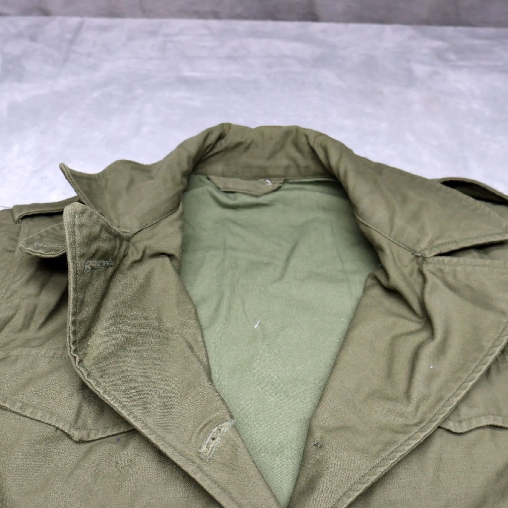 Vintage Military Jacket Canvas Green Mens Small Utility Rugged Work Size US S / EU 44-46 / 1 - 4 Thumbnail