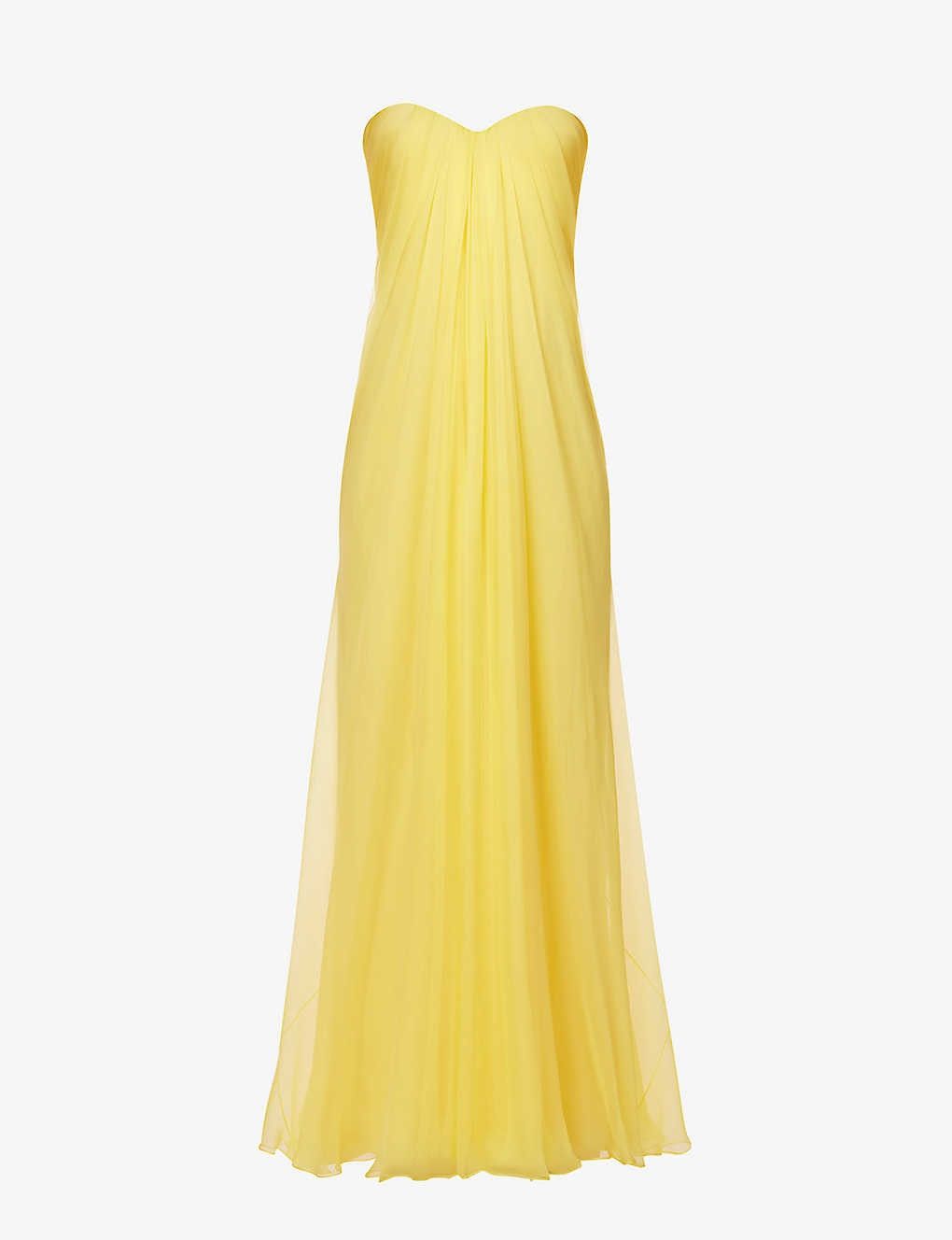 Alexander McQueen o1y0325 Maxi Dress in Yellow Size M / US 6-8 / IT 42-44 - 1 Thumbnail