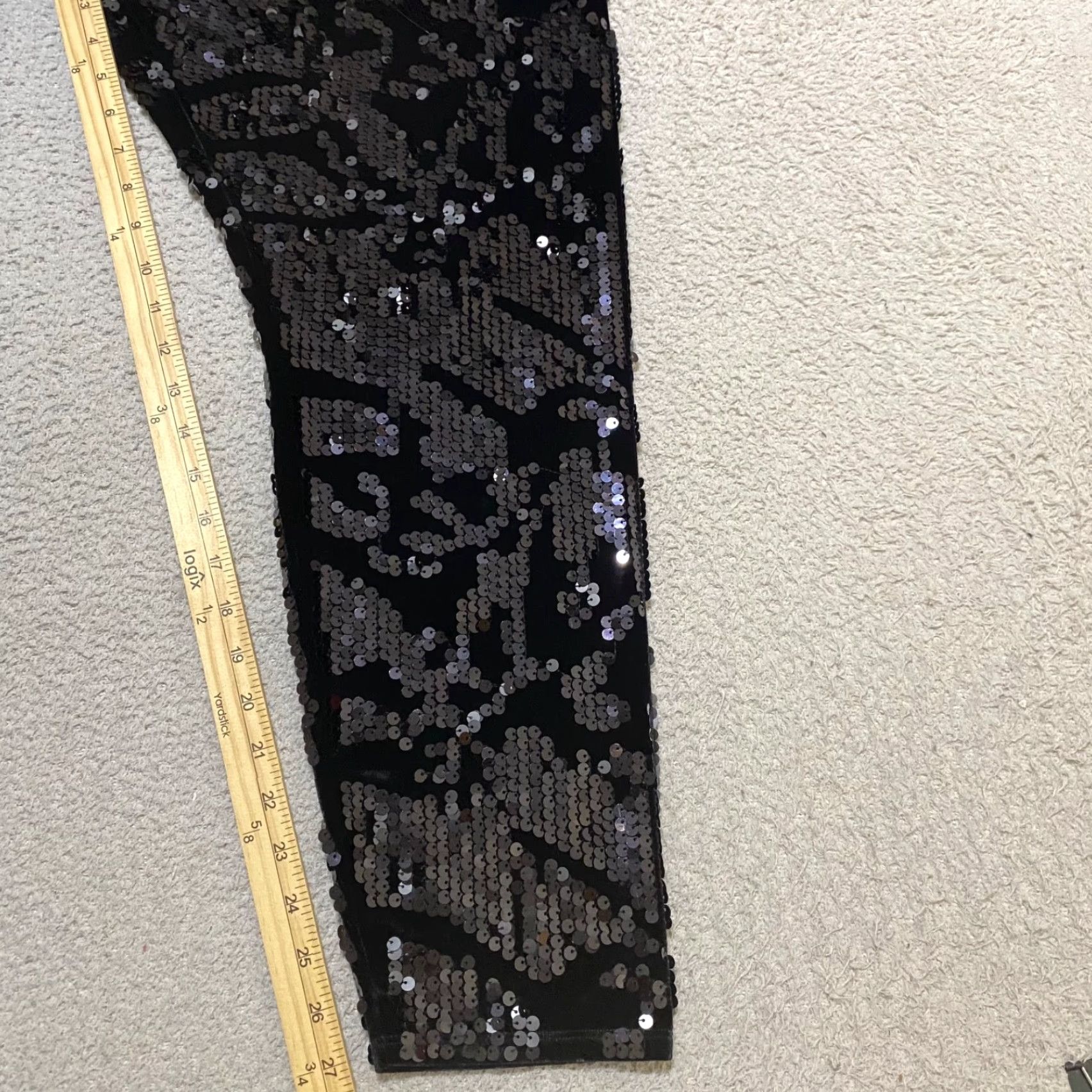 Express Express XL Pants Black Sequined Velour High Rise Pull On Size 40" / US 18 - 6 Thumbnail