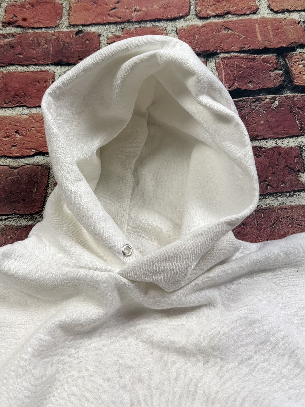 Jerzees Vintage 80s 90s Jerzees White Hoodie Blank Sweatshirt USA Size US XL / EU 56 / 4 - 5 Thumbnail