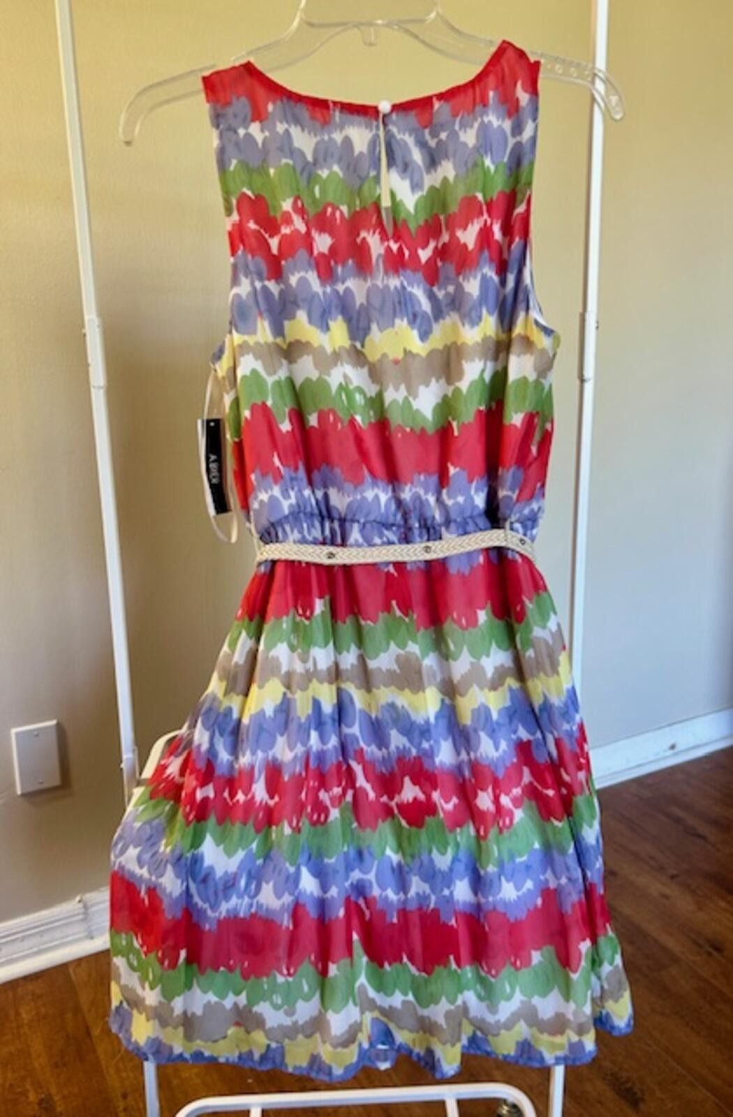 Bobby Abley A BYER Colorful Sleeveless Dress with Belt Size L Size L / US 10 / IT 46 - 1 Thumbnail